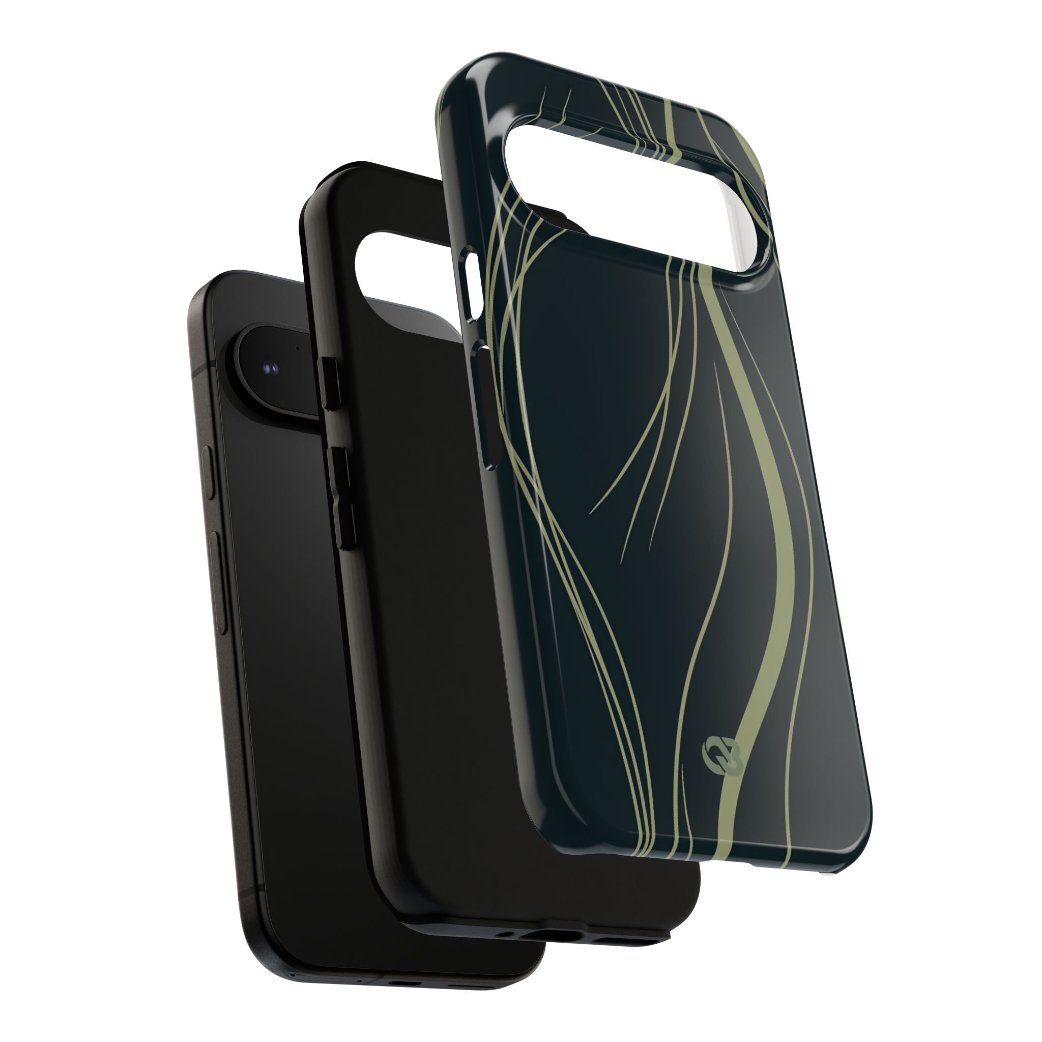 Green Tough Phone Case for Google Pixel - Obsidian Sage Flow