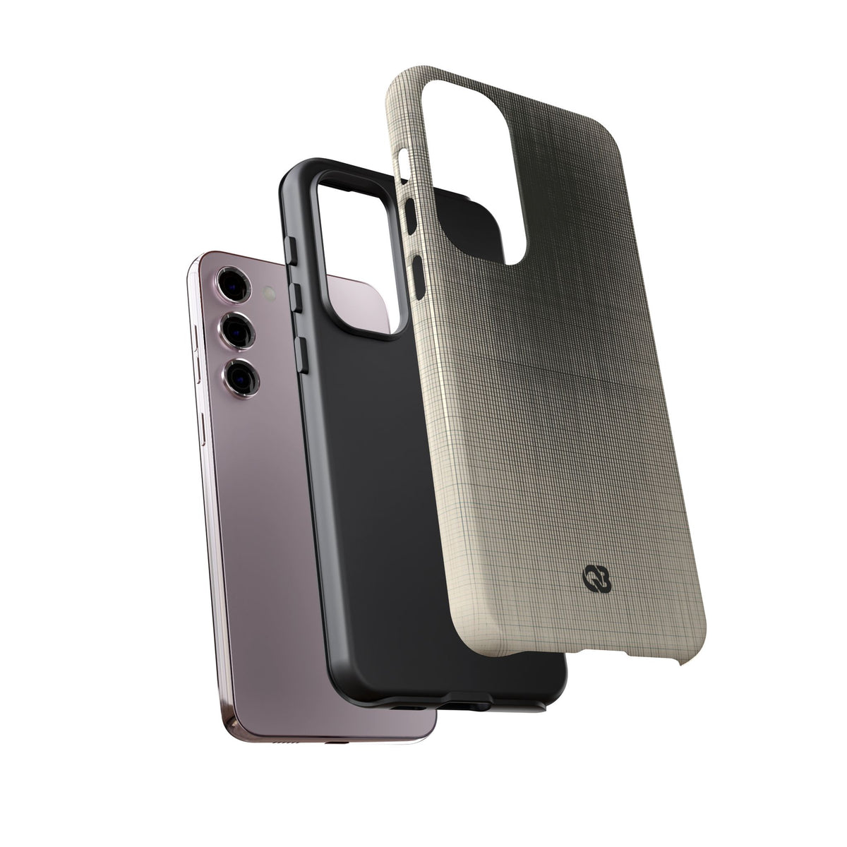 Beige Tough Phone Case for Samsung - Carbon Screen Grid