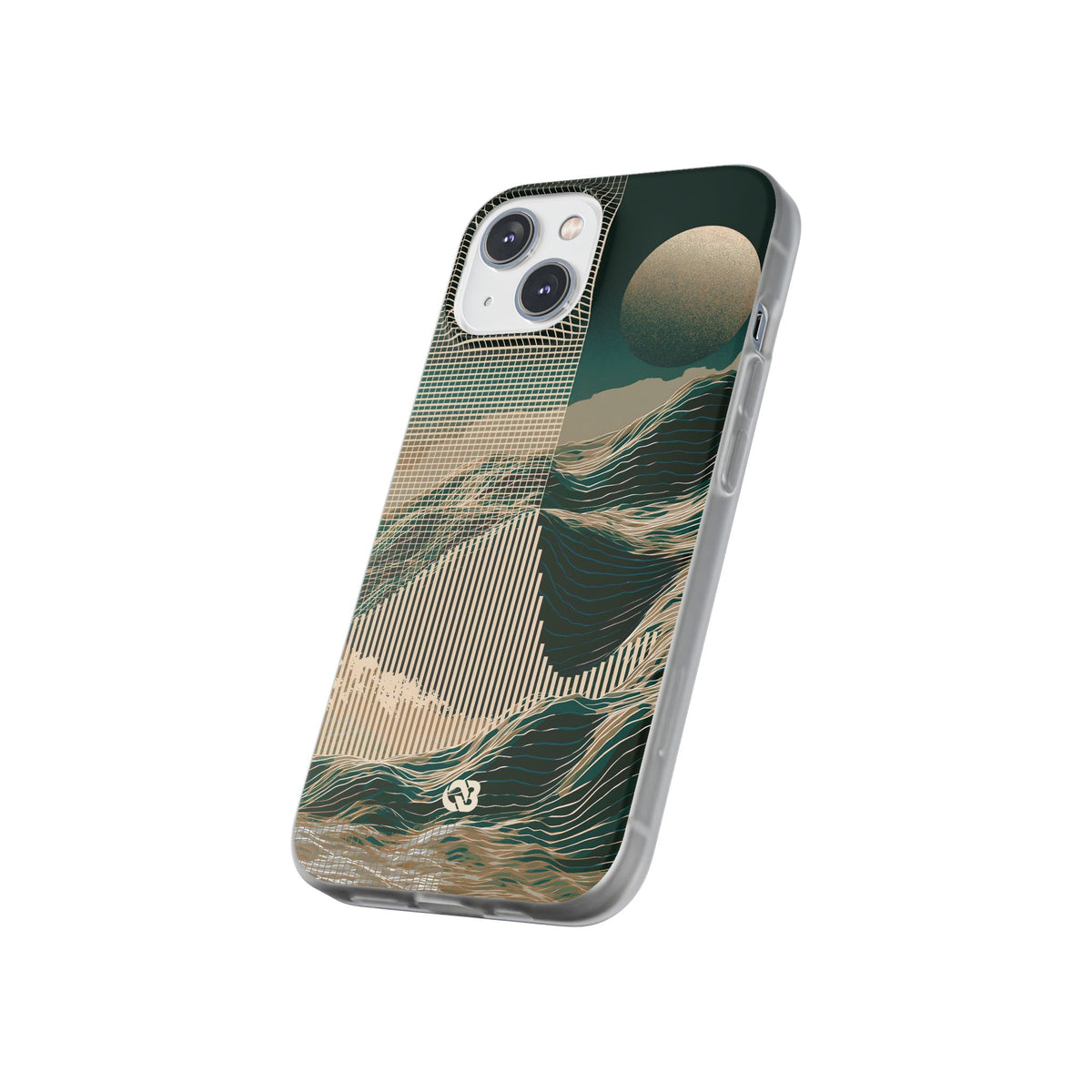Green Lite Phone Case for iPhone - Lunar Moss Topography