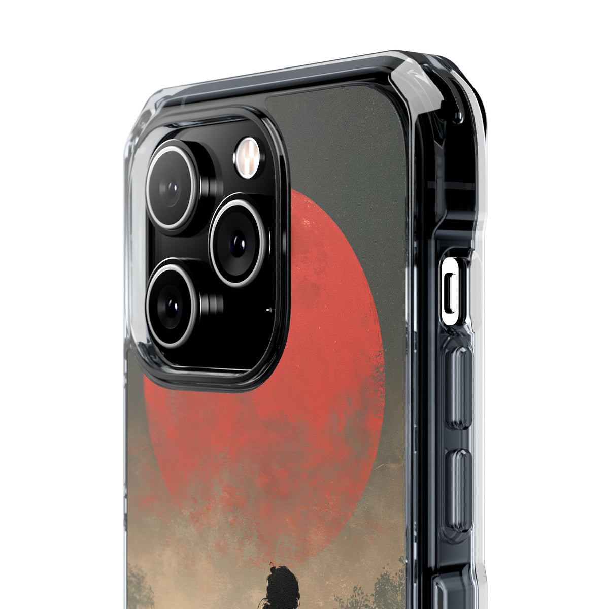 Crimson Moon Ronin · Clear Impact Magnetic Phone Case for iPhone · Red
