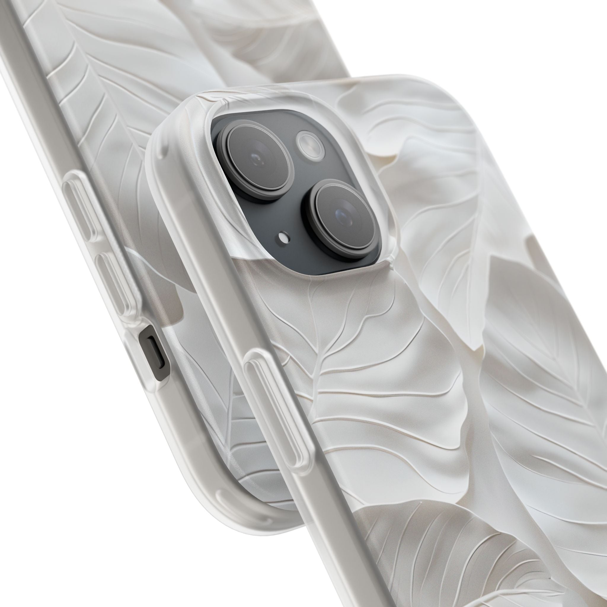 Sculpted Ivory Leaves · Soft Phone Case for iPhone