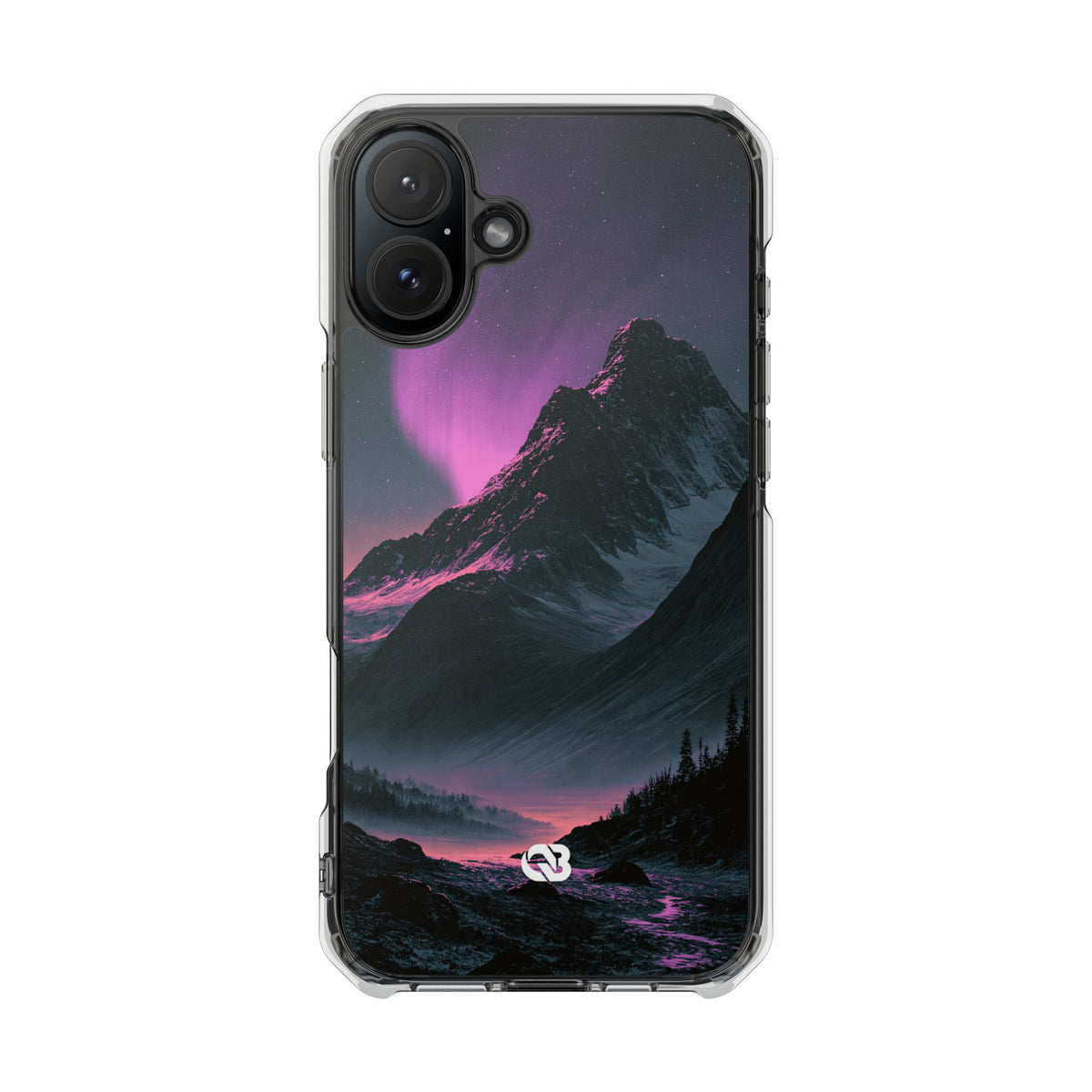Arctic Aurora Summit · Clear Impact Magnetic Phone Case for iPhone · Black
