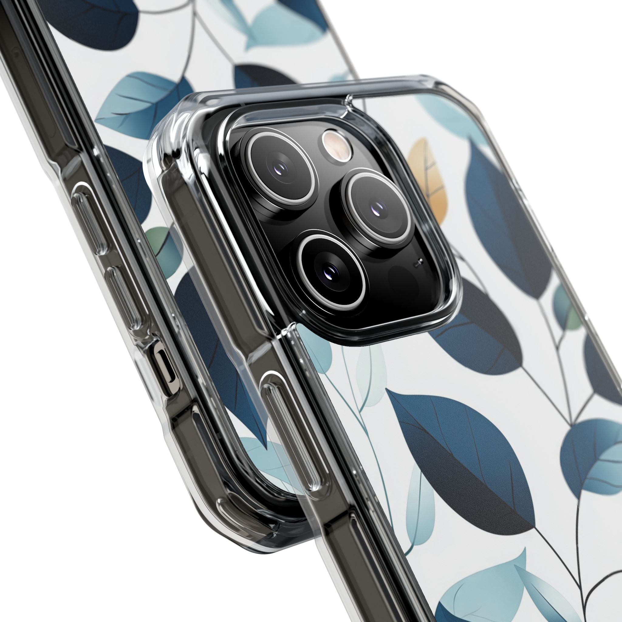 Navy Blattadern iPhone 14 Pro Case - Impact