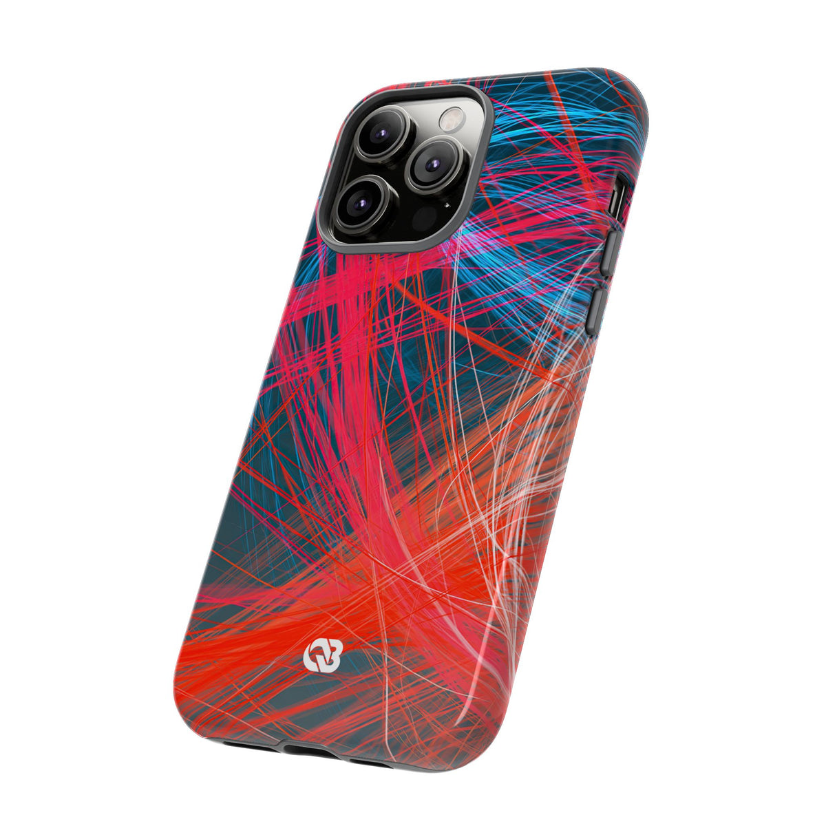 Neon Fiber Stream · Tough Phone Case for iPhone · Red