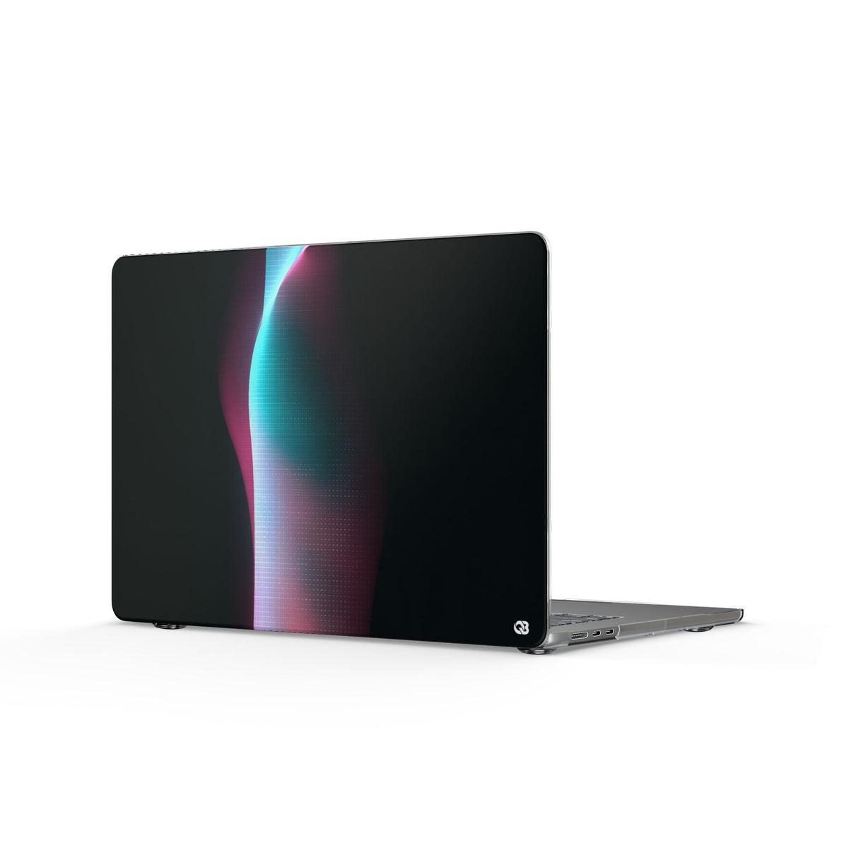 Neon Pixel Flow · Clear Hard Case for MacBook · Black