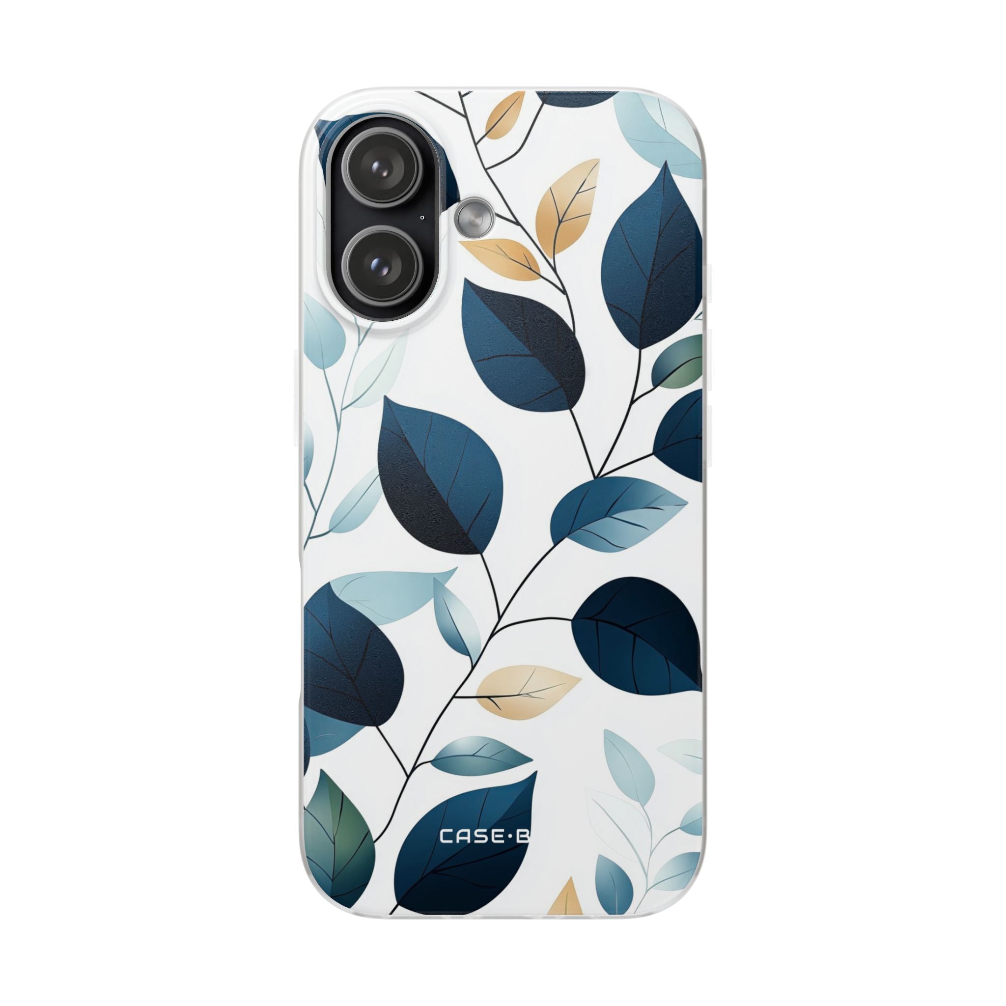 Navy Leaf Veins iPhone 17 Case - Soft - CASE•BOB