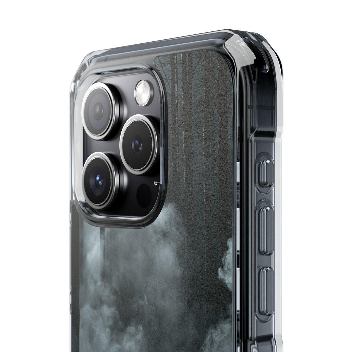 Shadowed Pine Mist · Clear Impact Magnetic Phone Case for iPhone · Black