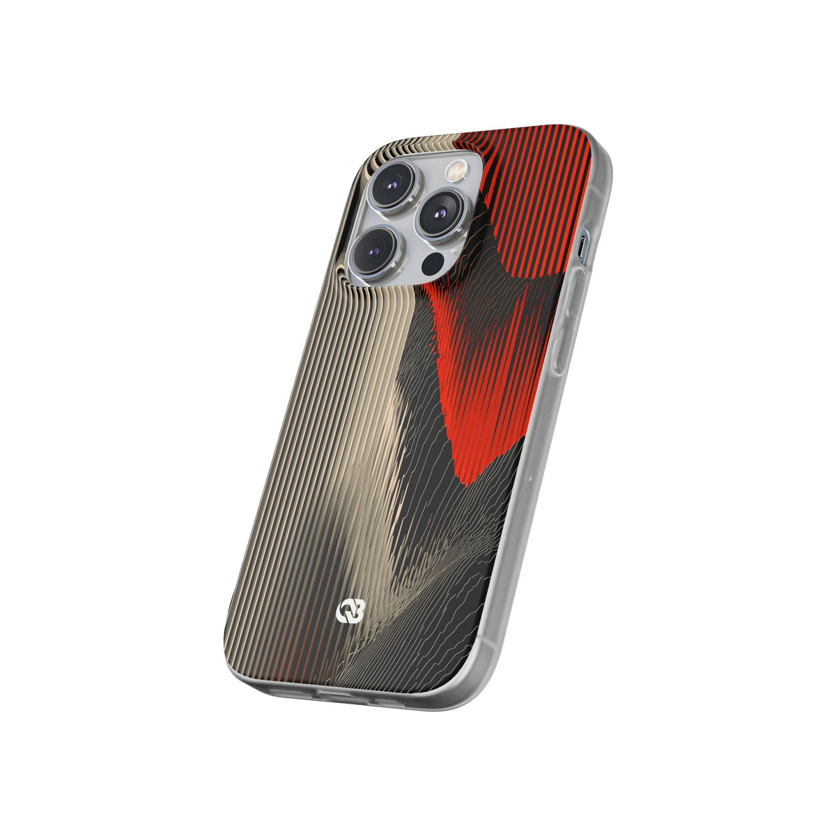 Red Lite Phone Case for iPhone - Crimson Pulse Topo