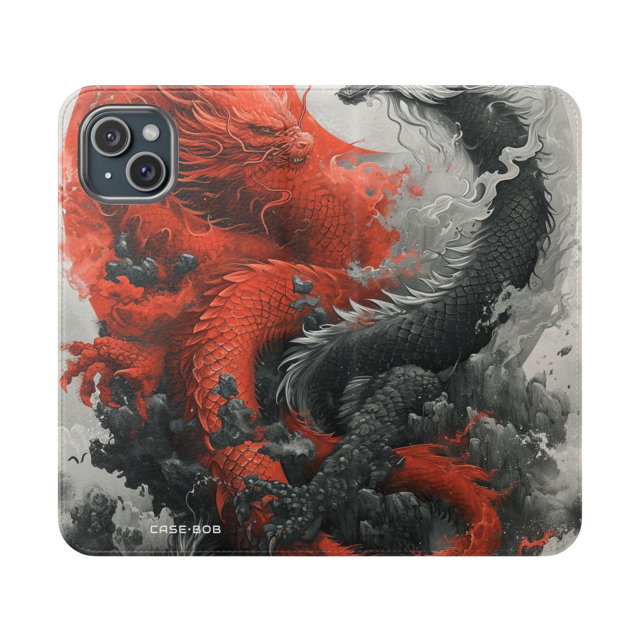 Twin Dragons Dance - iPhone 15 Plus Case - Wallet