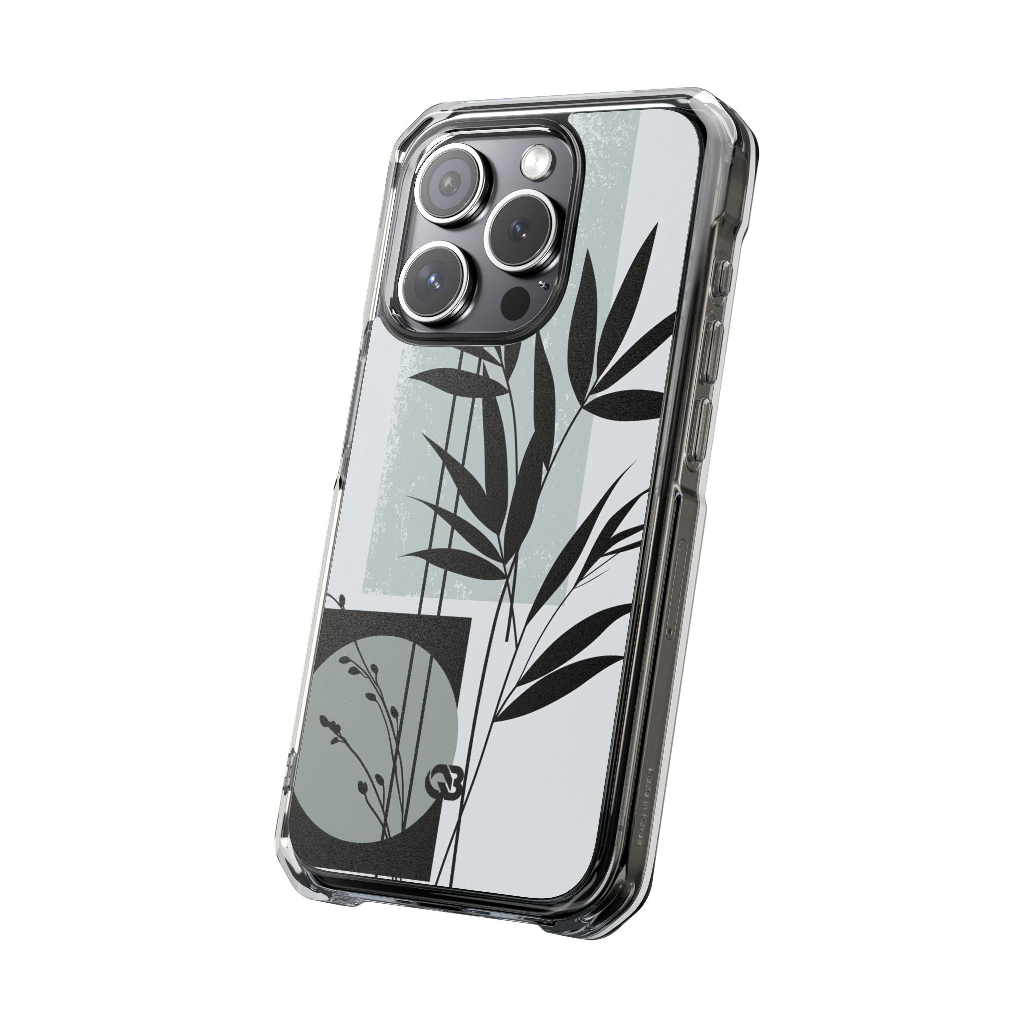 Grey Impact MagSafe Phone Case for iPhone - Sage Bamboo Noir