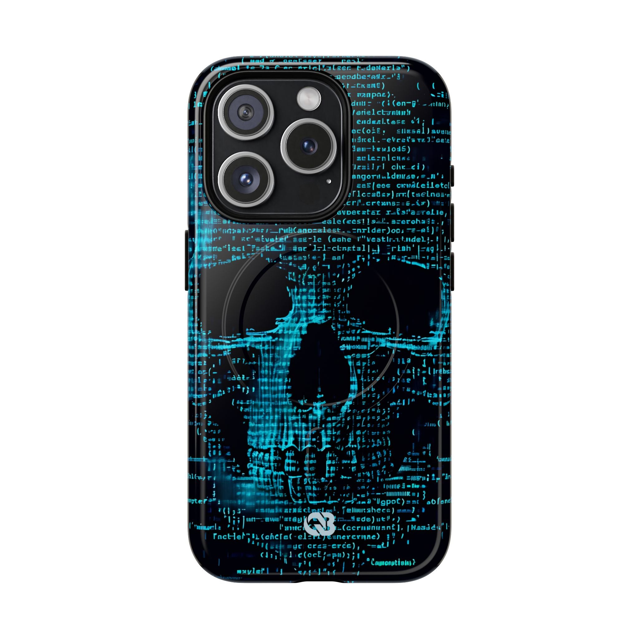 Cyan Glitch Skull · Tough+ Magsafe