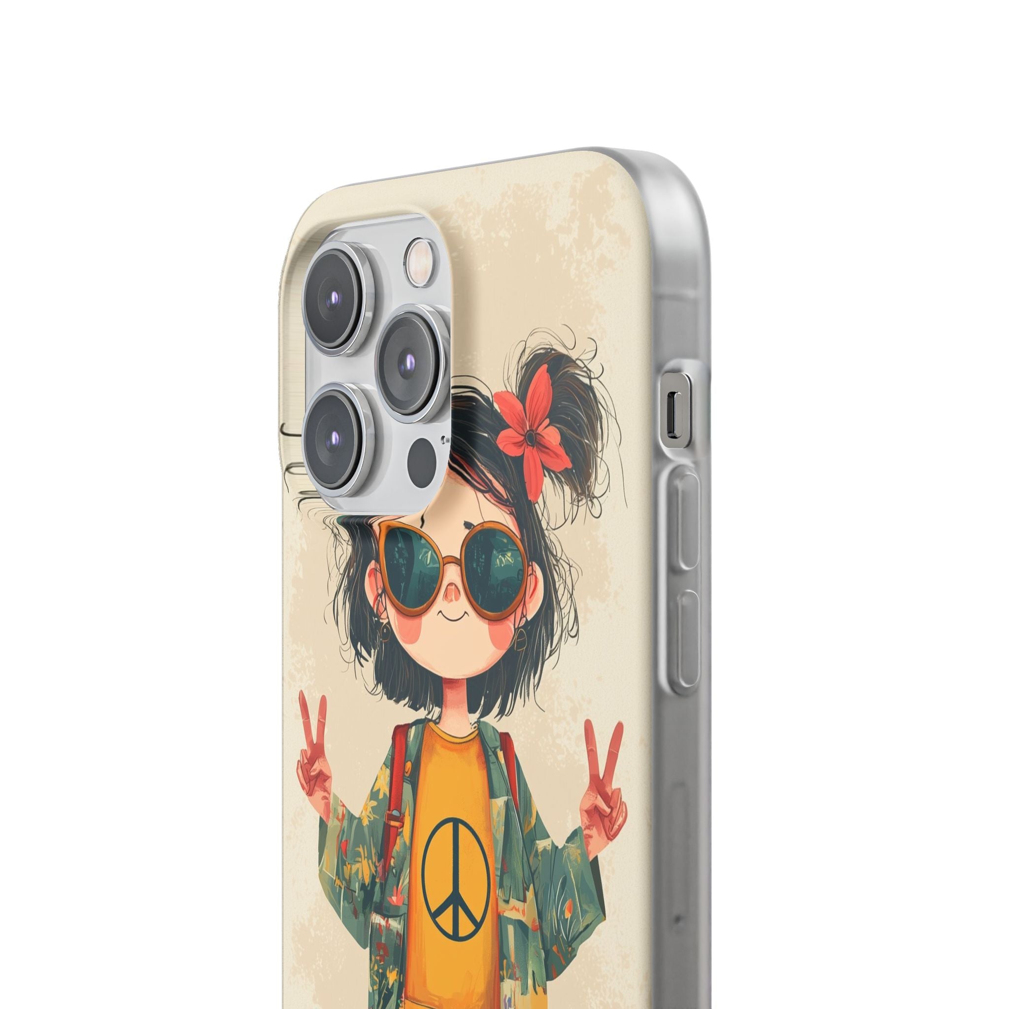 Retro Peace Girl · Soft Phone Case for iPhone