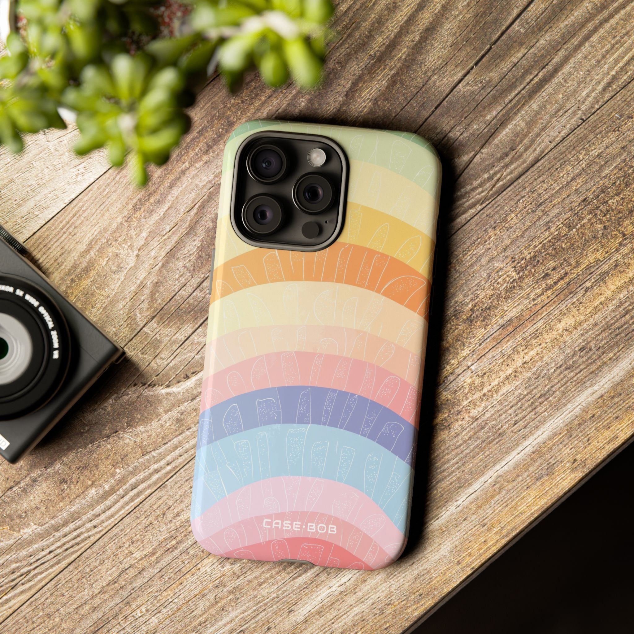 Pastel Rainbow Bands iPhone 15 Pro Max Case - Tough