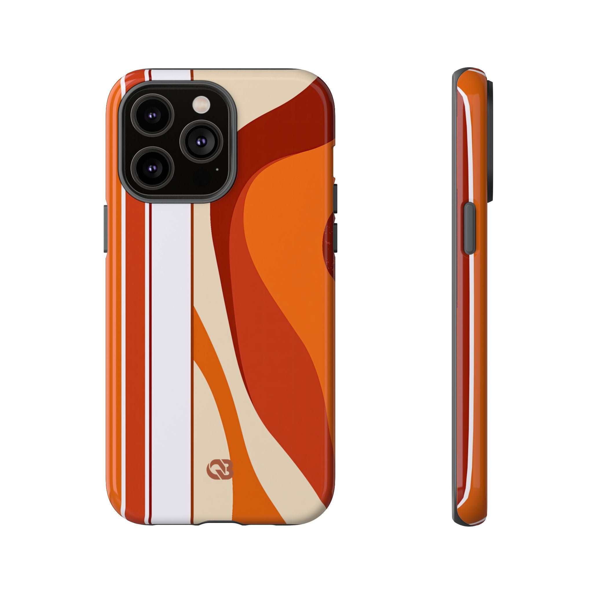 Orange Tough Phone Case for iPhone - Terracotta Metro Line