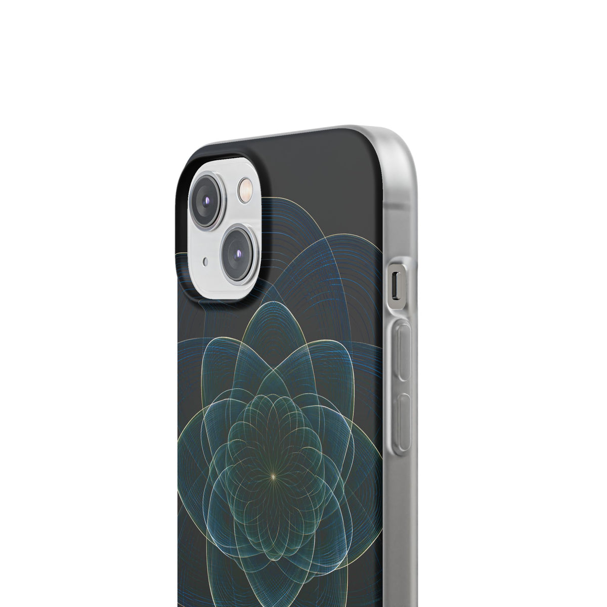 Blue Lite Phone Case for iPhone - Celestial Wireframe Bloom