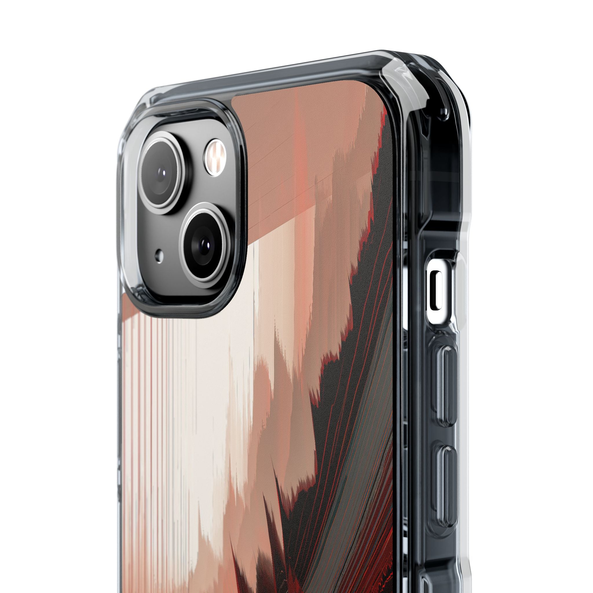 Red Impact MagSafe Phone Case for iPhone - Crimson Pulse Horizon