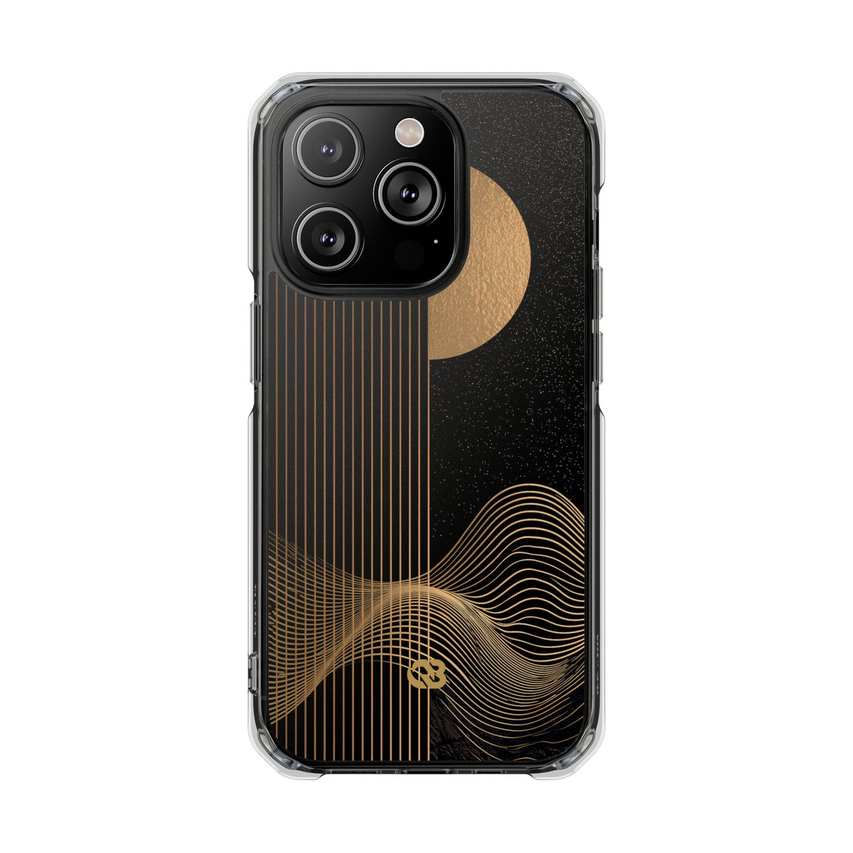 Gold Impact MagSafe Phone Case for iPhone - Gilded Obsidian Dunes
