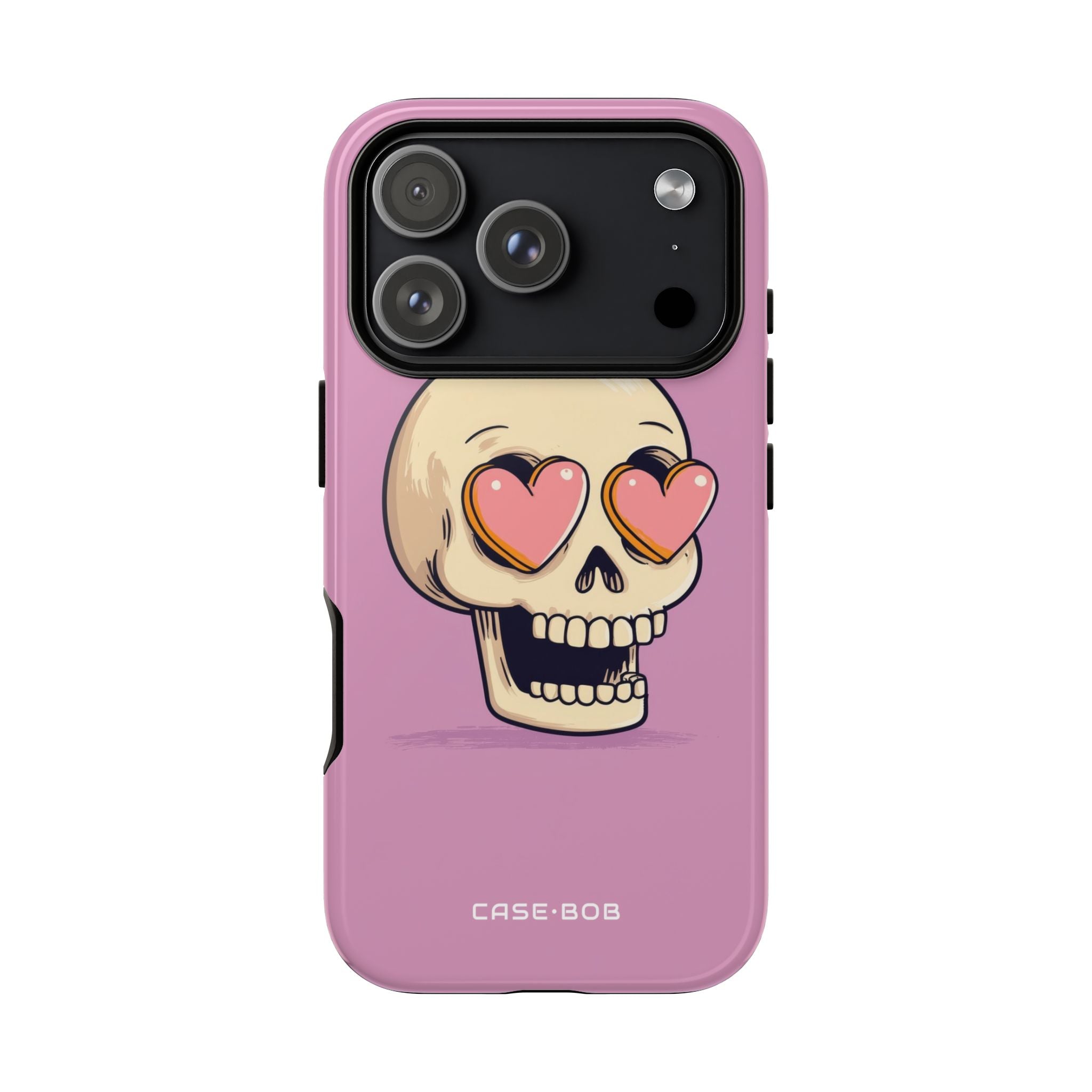 Heart Eyed Skull iPhone 17 Pro Case - Tough - CASE•BOB
