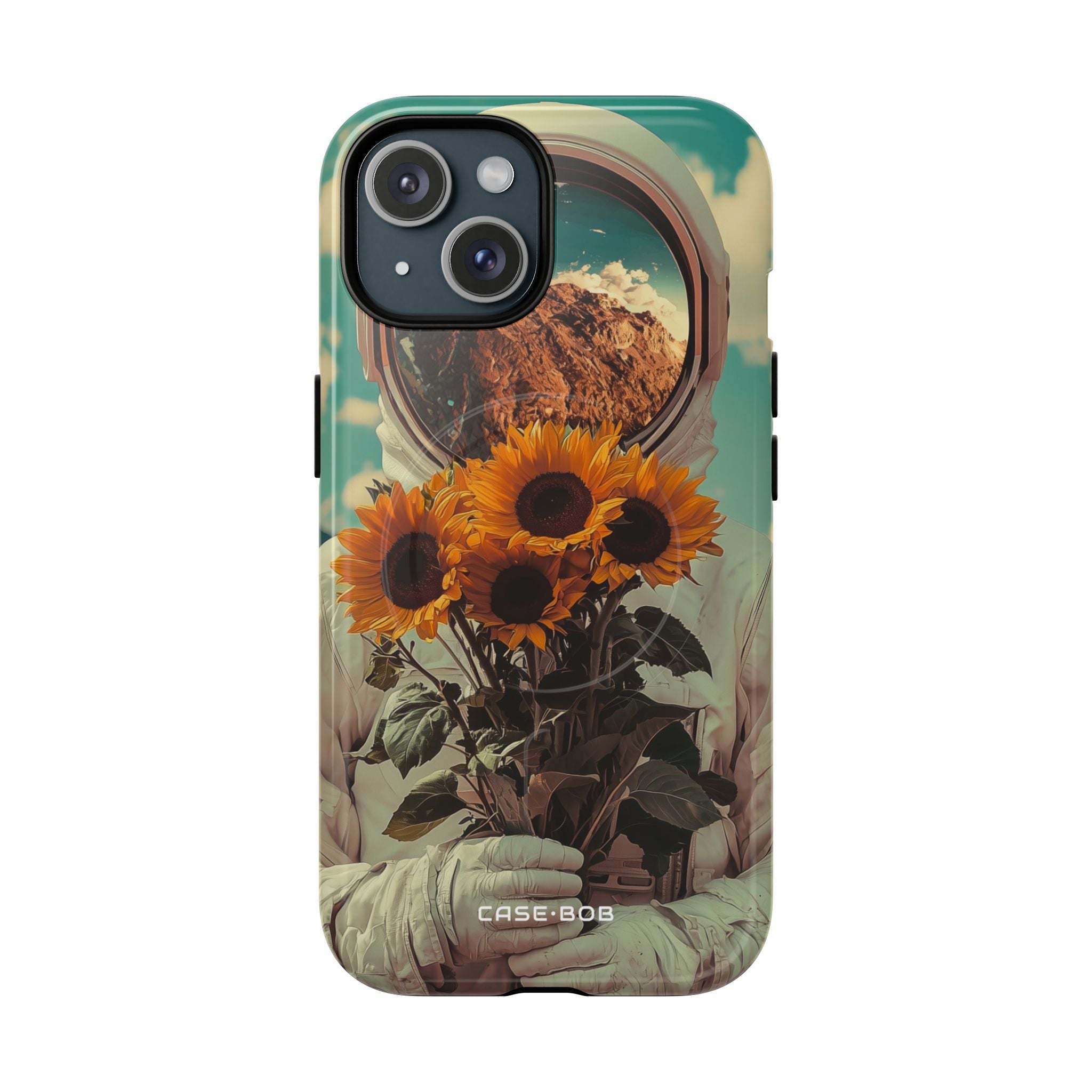 Sunflower Astronaut iPhone 15 Case - Tough+