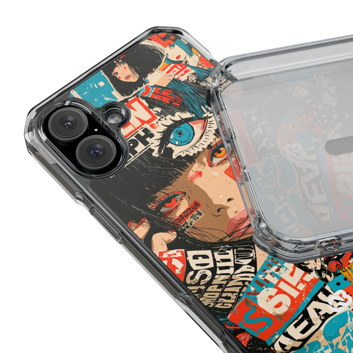 Shibuya Street Collage · Clear Impact Magnetic Phone Case for iPhone · Red