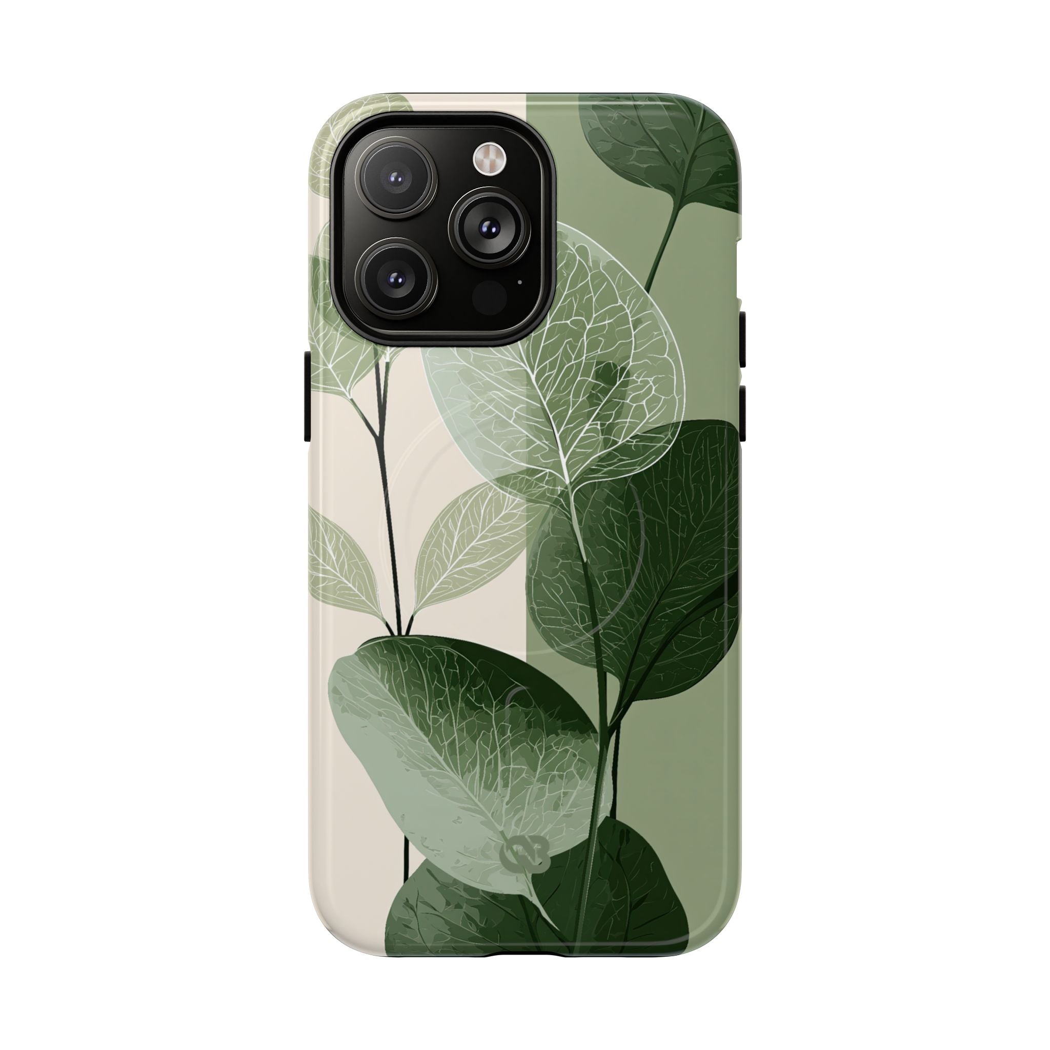 Green Tough 2.0 Magsafe Phone Case for iPhone - Sage Leaf Skeletals
