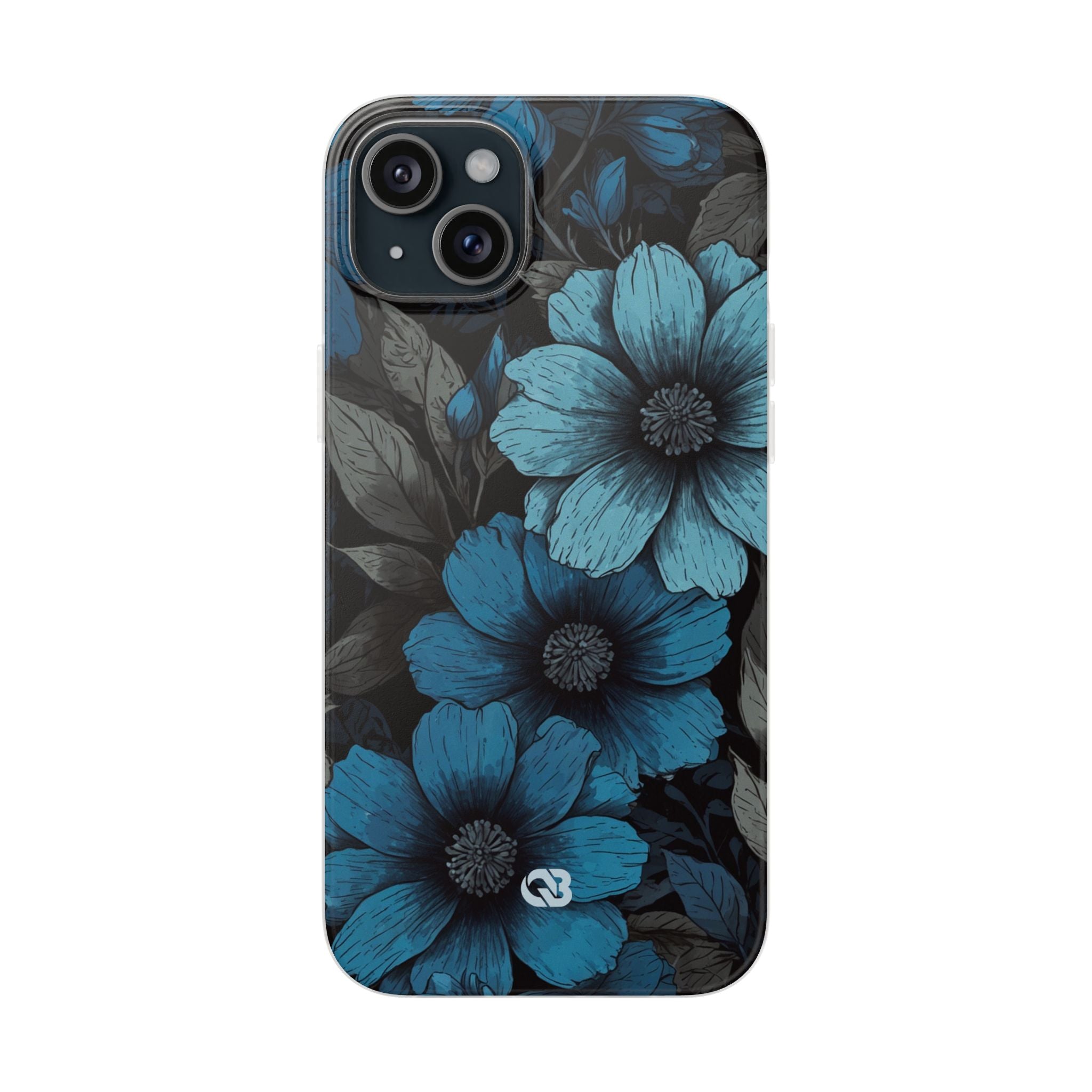 Obsidian Blue Petals · Soft Phone Case for iPhone