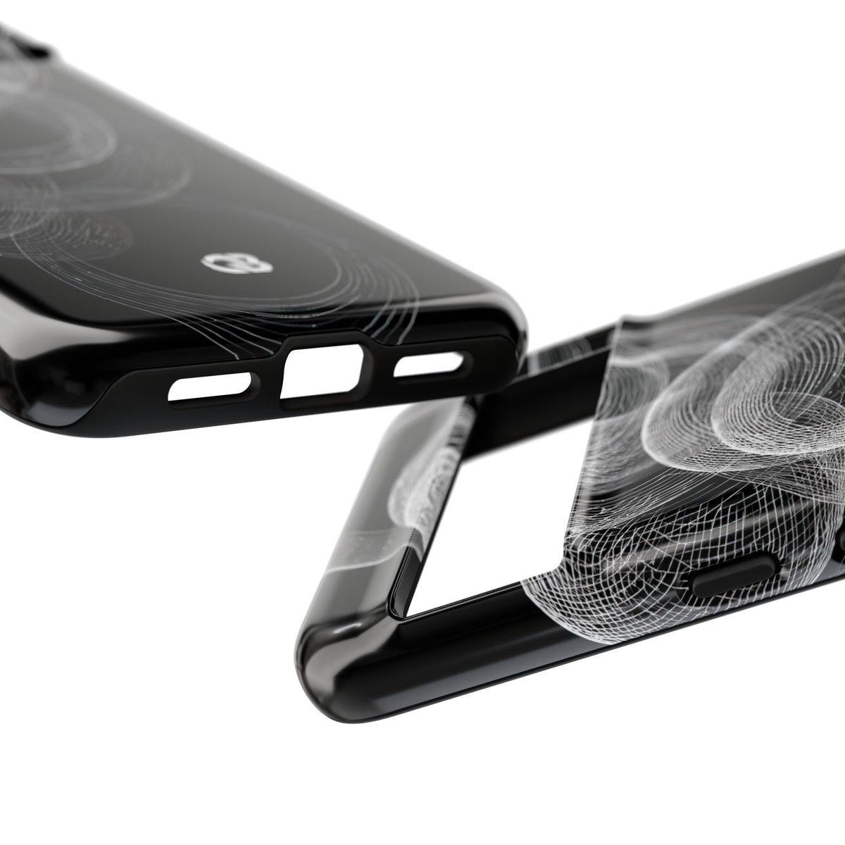 Black Tough Phone Case for Google Pixel - Kinetic Wireframe Orbit