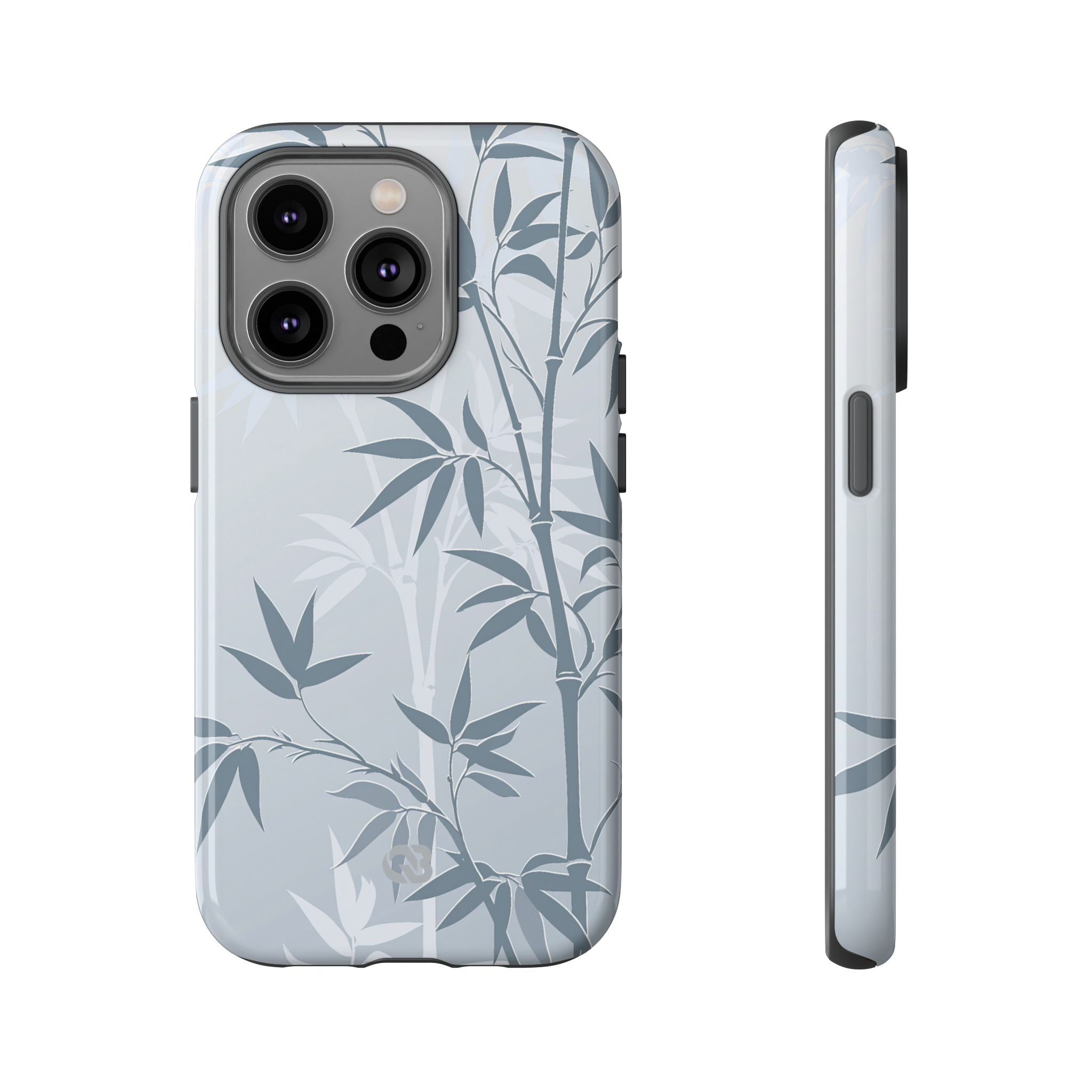 Blue Tough Phone Case for iPhone - Slate Bamboo Shadow