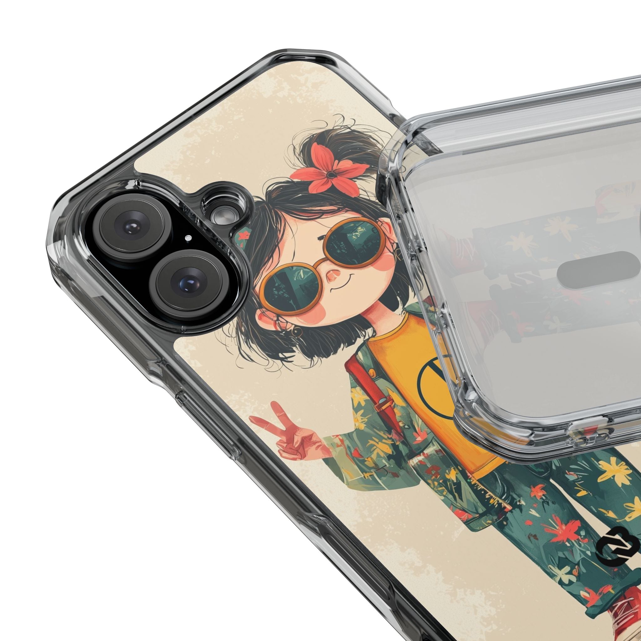 Retro Peace Girl · Impact Hoesje voor iPhone · Magsafe