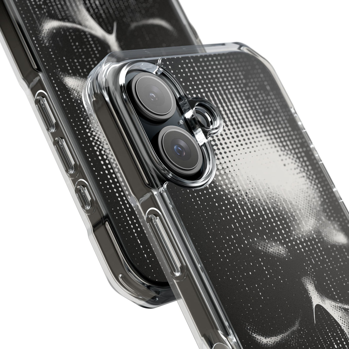 Raster Phantom · Clear Impact Magnetic Phone Case for iPhone · Black