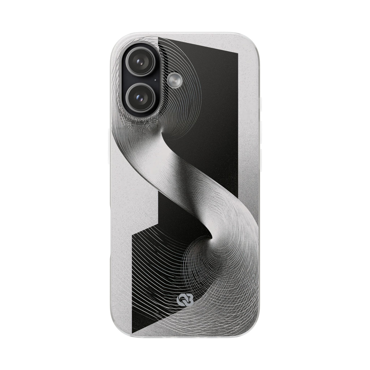 Grey Lite Phone Case for iPhone - Obsidian Moiré Wave