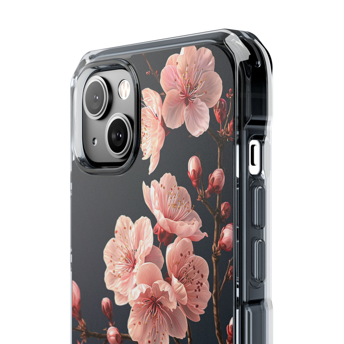 Midnight Sakura Bloom · Clear Impact Magnetic Phone Case for iPhone · Pink