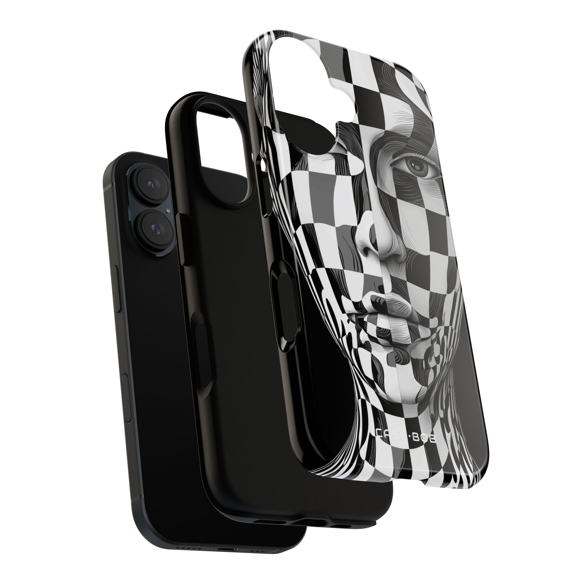 Checkered Face iPhone 16 Case - Tough