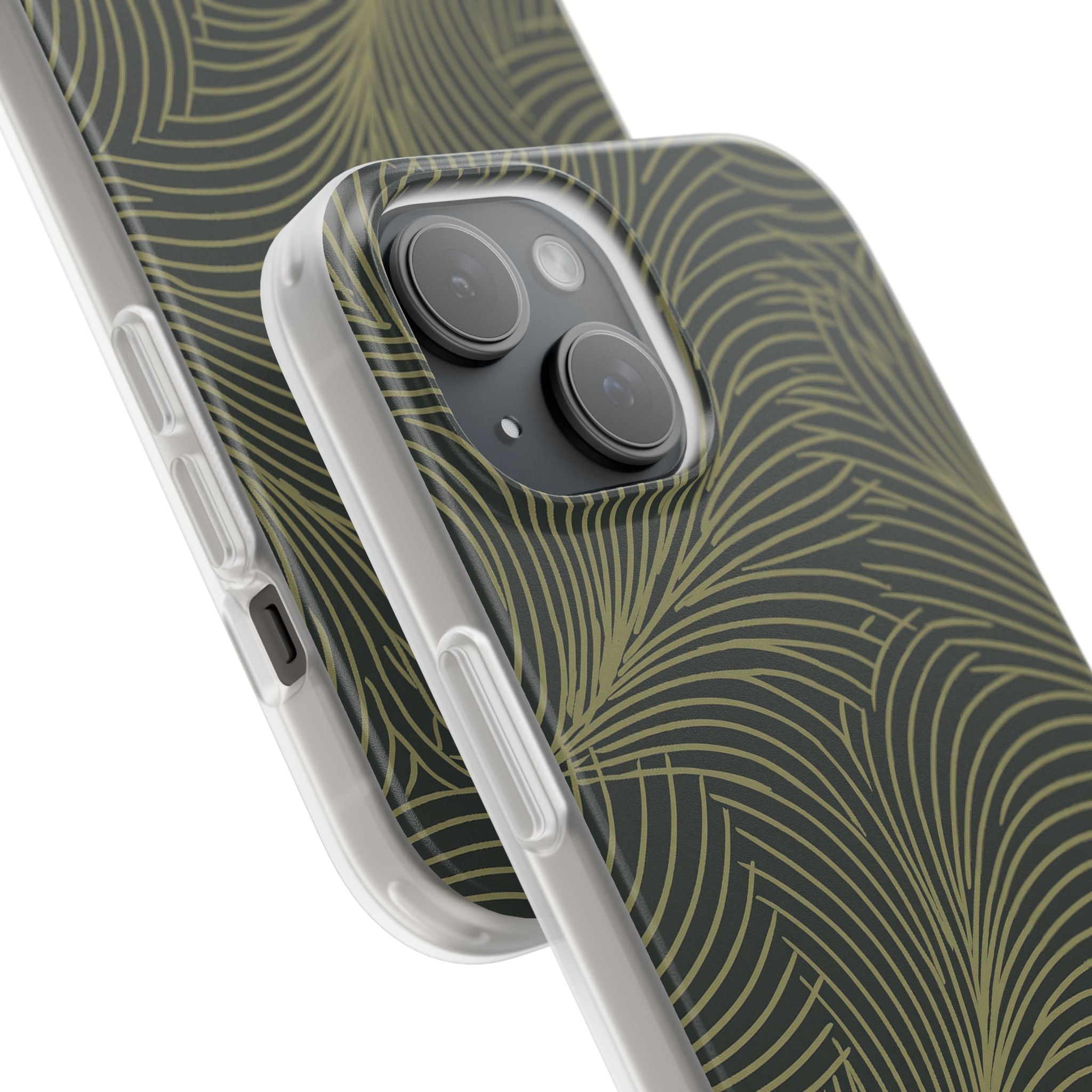 Green Lite Phone Case for iPhone - Dark Olive Plume
