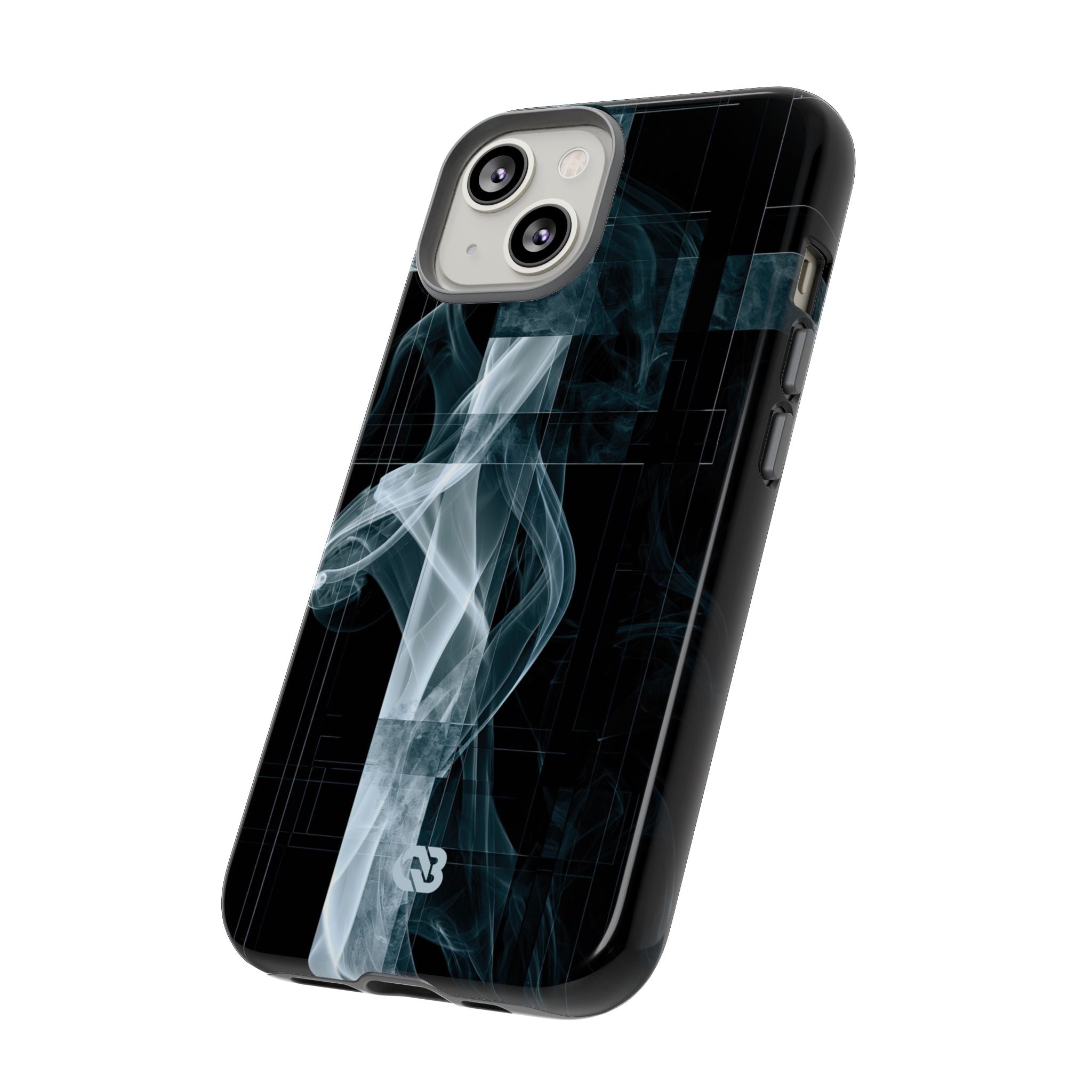 Black Tough Phone Case for iPhone - Arctic Vapor Grid