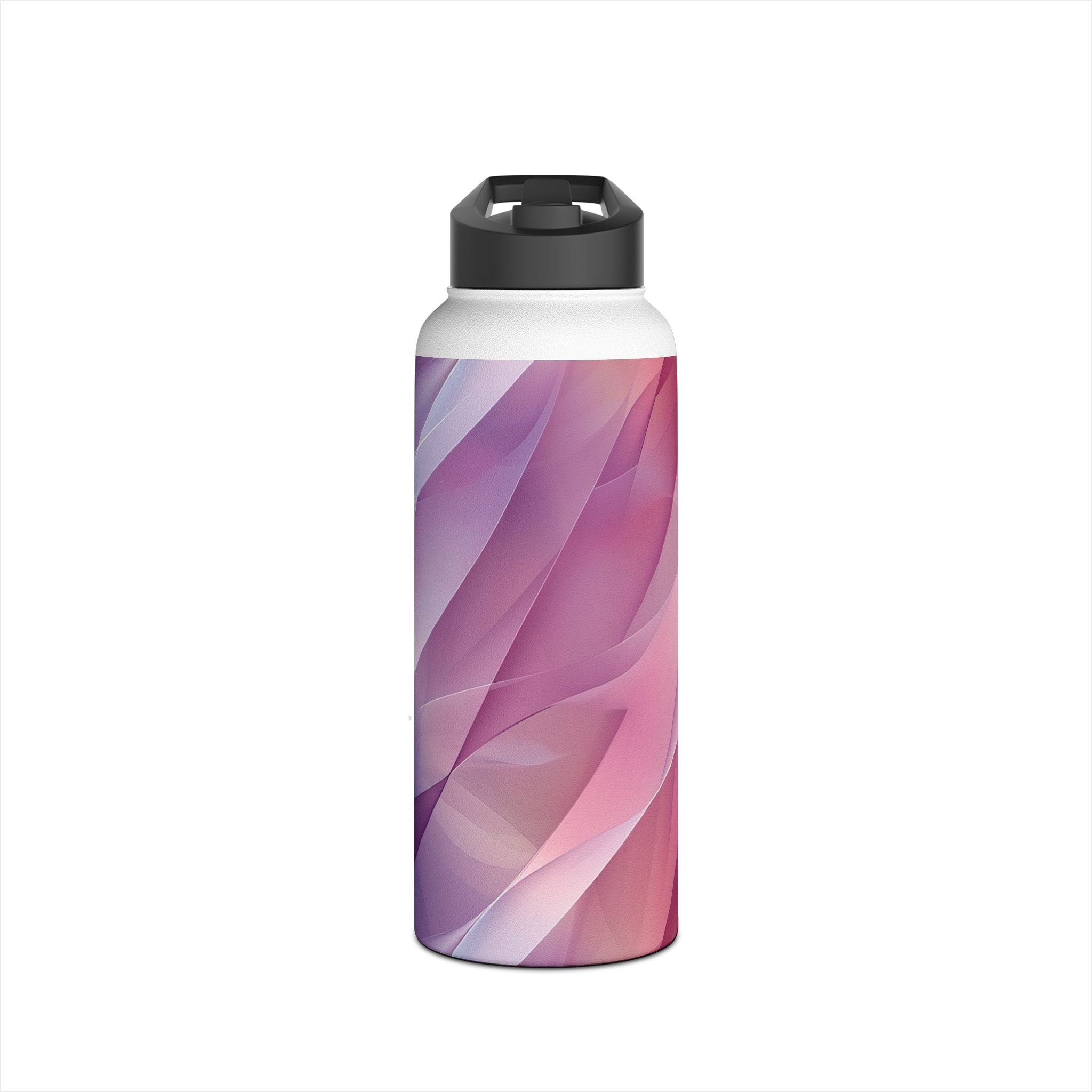 Pink Leafwave - Stainless Steel Water Bottle
