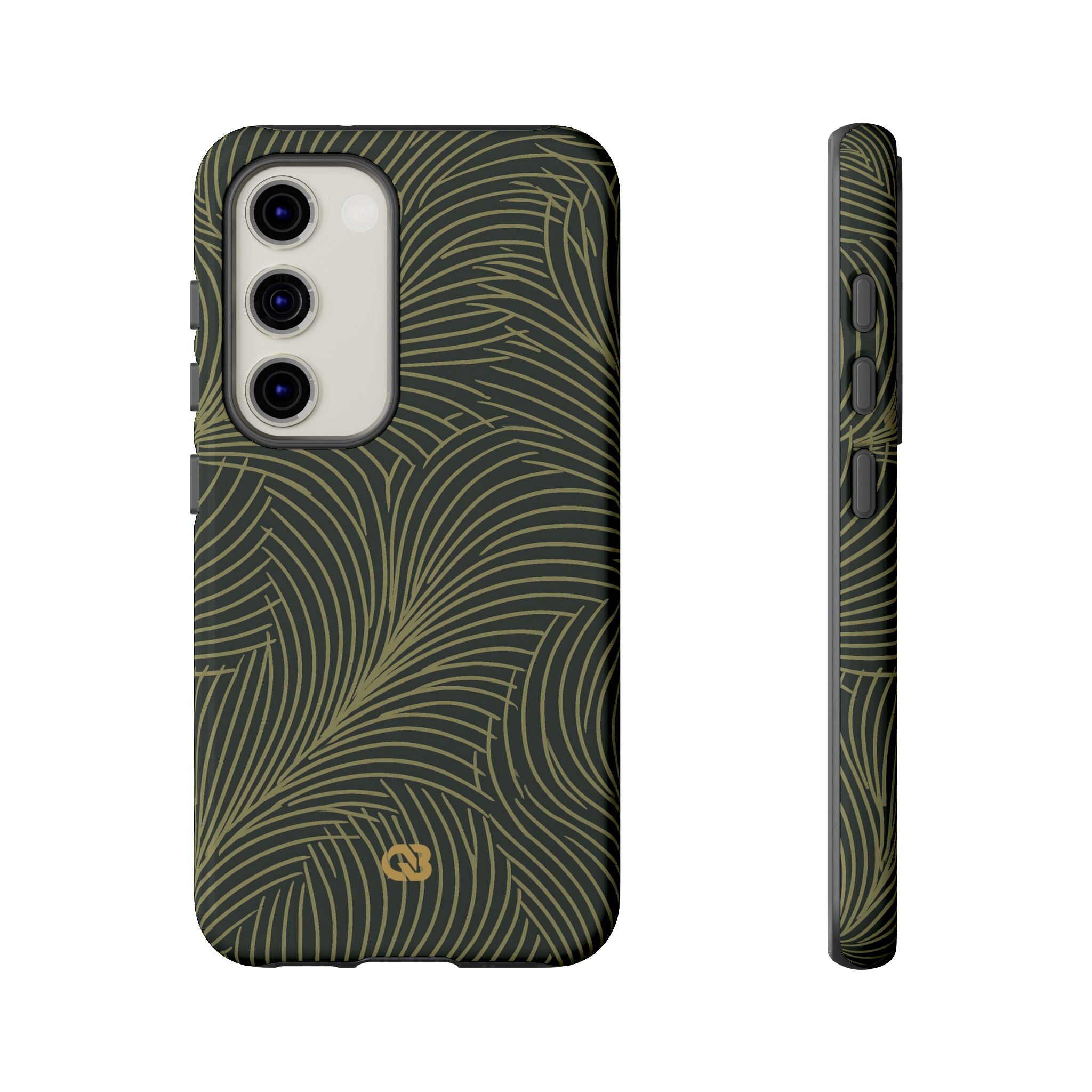 Green Tough Phone Case for Samsung - Dark Olive Plume