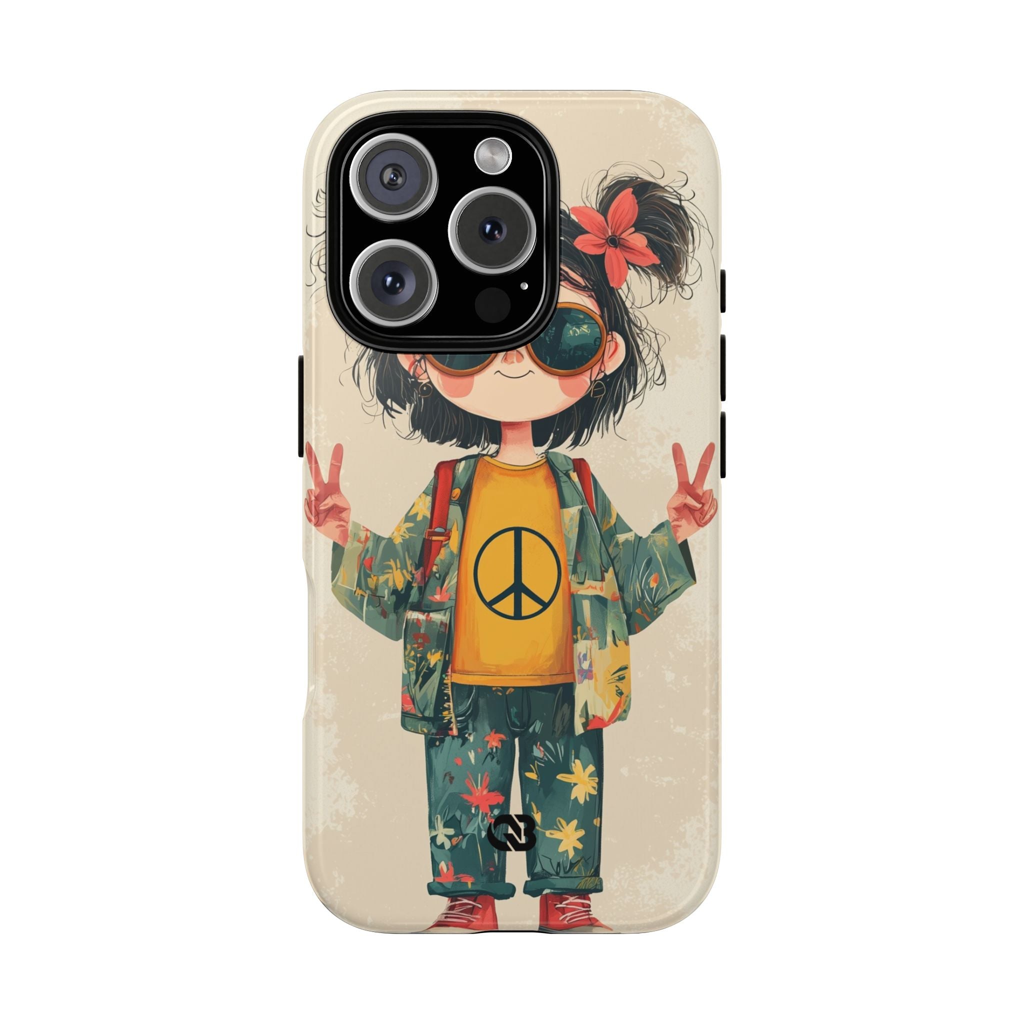 Retro Peace Girl · Tough Phone Case for iPhone