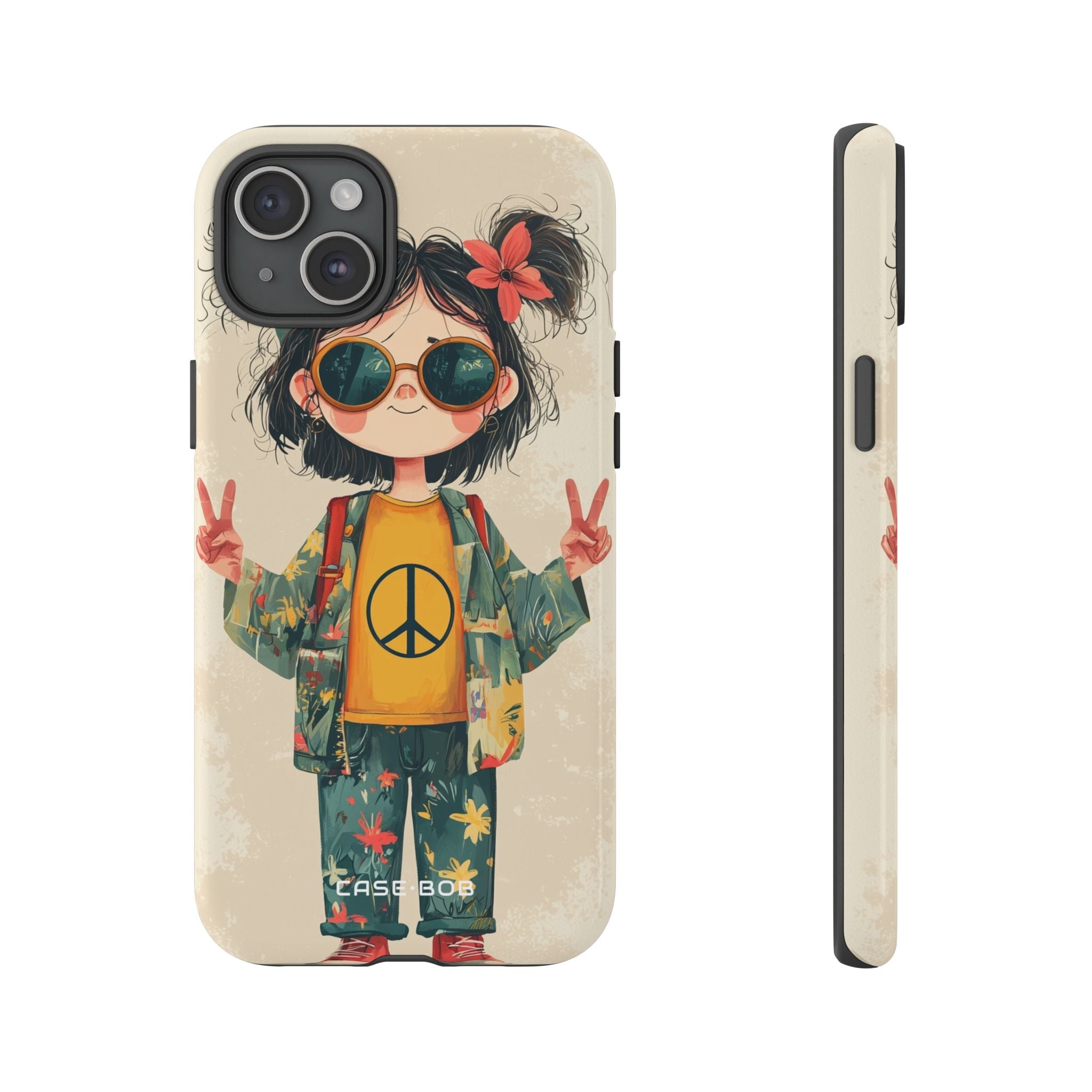 Peace Pigtails iPhone 15 Plus Cover - Tough