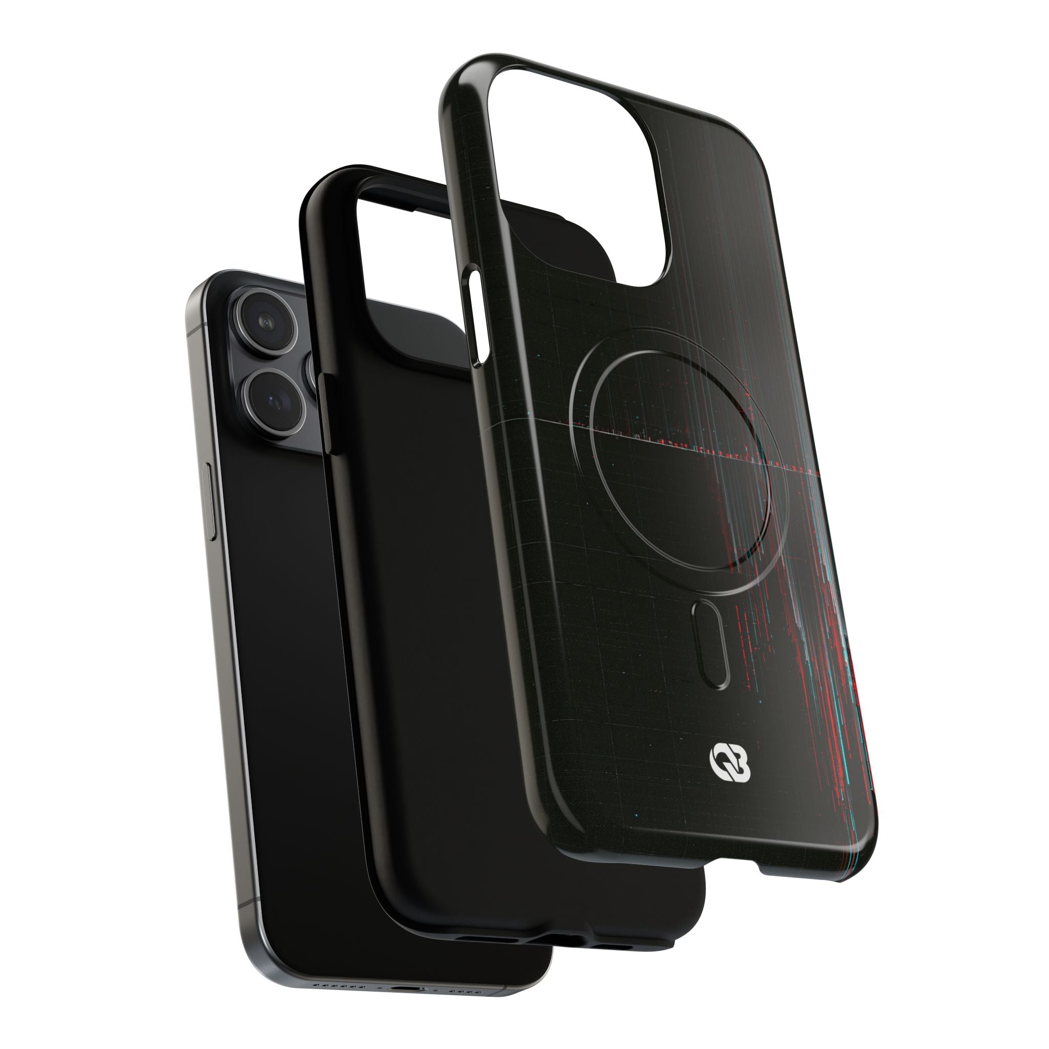 Black Tough 2.0 Magsafe Phone Case for iPhone - Corrupted Data Stream