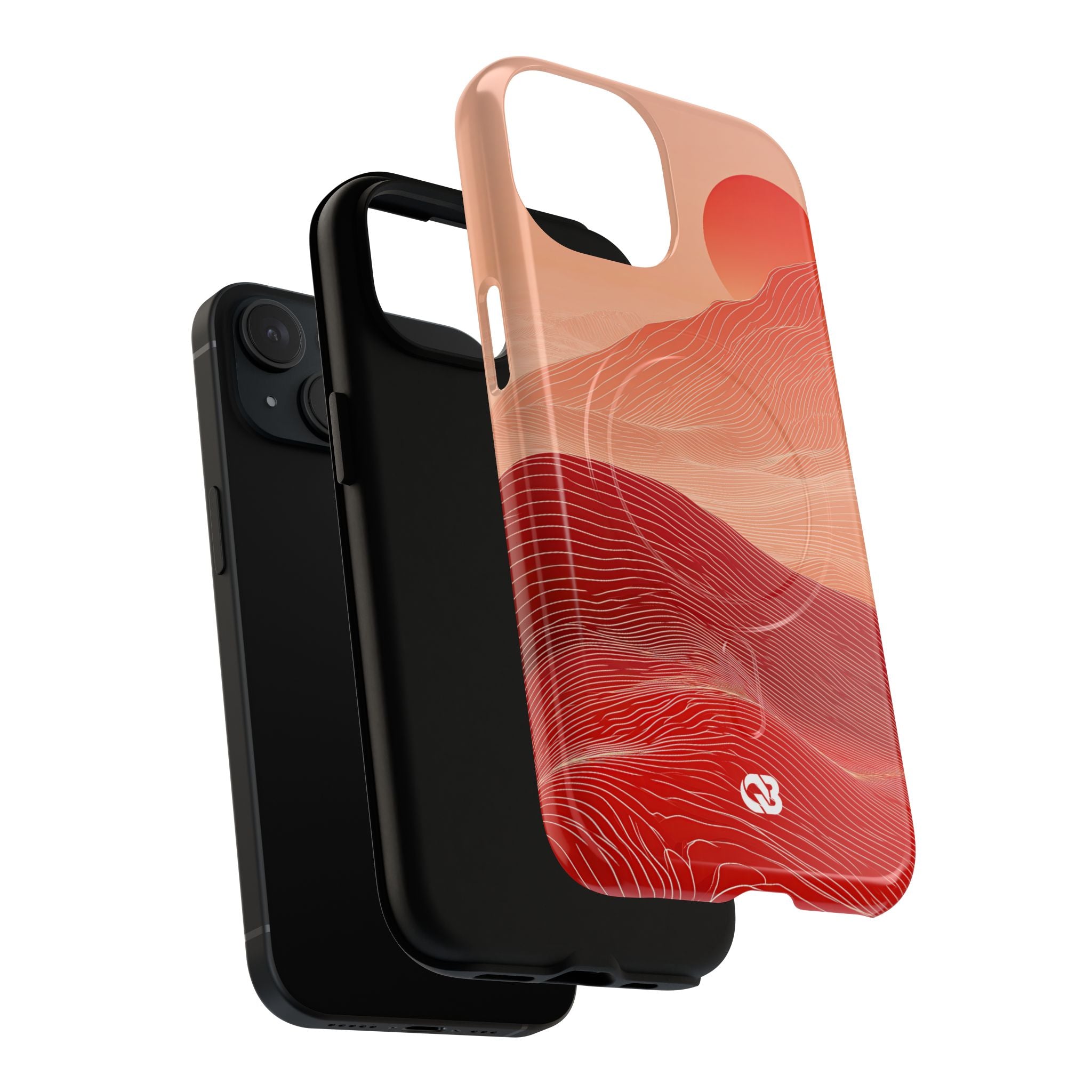 Red Tough 2.0 Magsafe Phone Case for iPhone - Crimson Ridge Lines