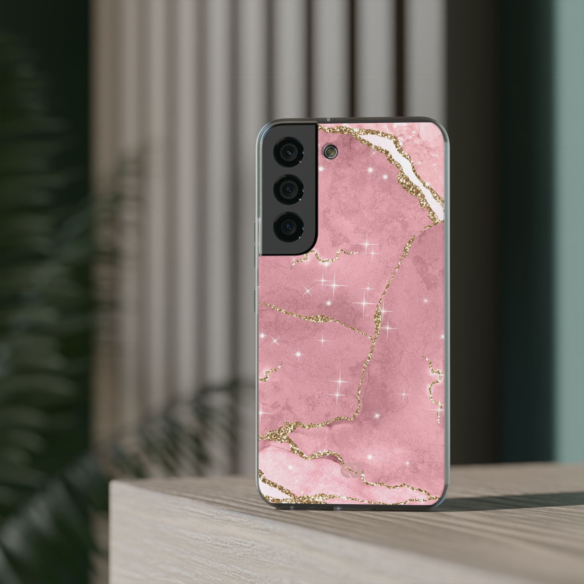 Rose Sparkle Marble · Soft Phone Case for Samsung