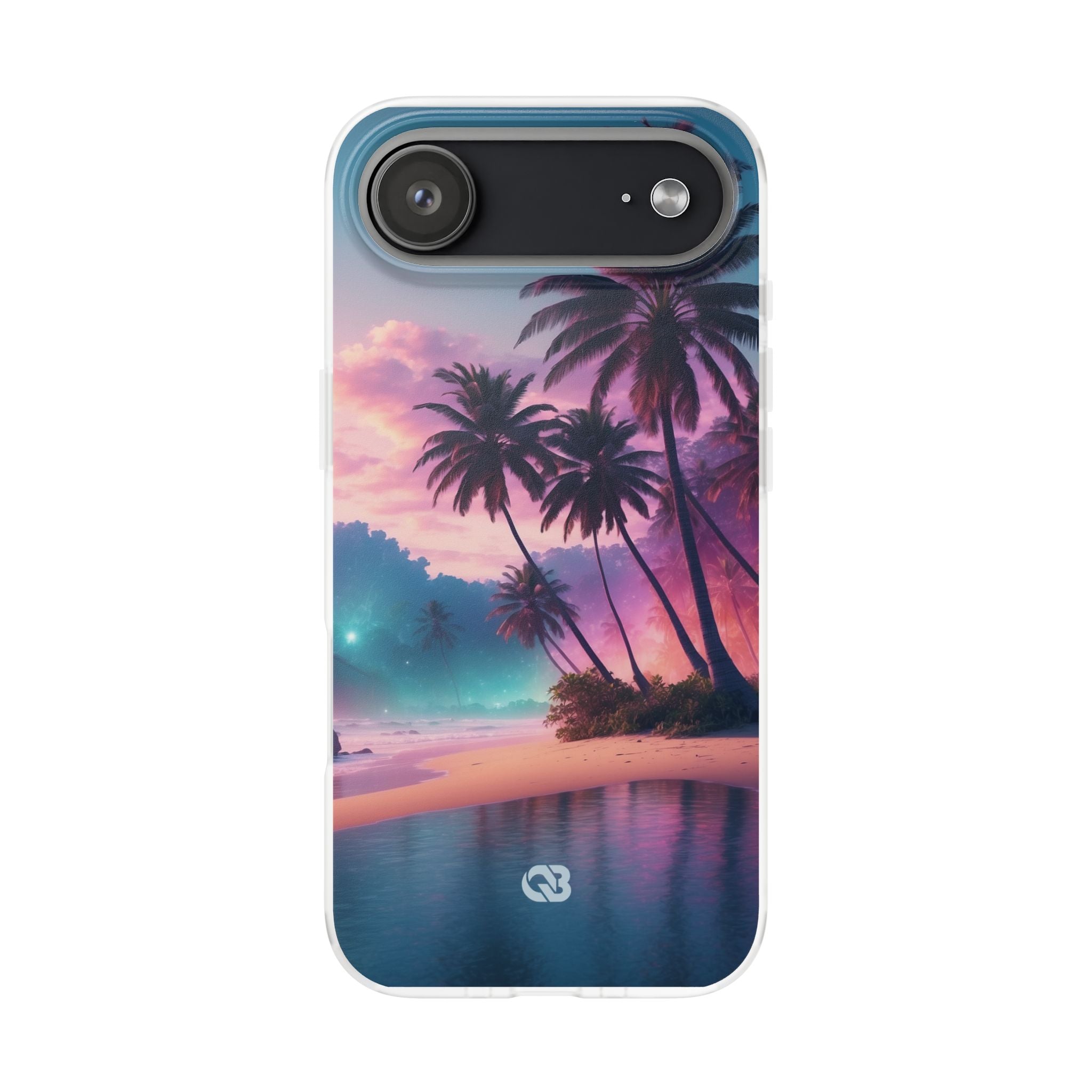 Neon Shore Palms · Soft Phone Case for iPhone