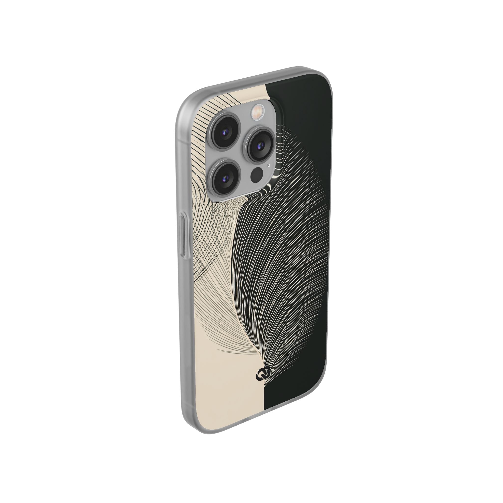 Beige Lite Phone Case for iPhone - Obsidian Cream Plume