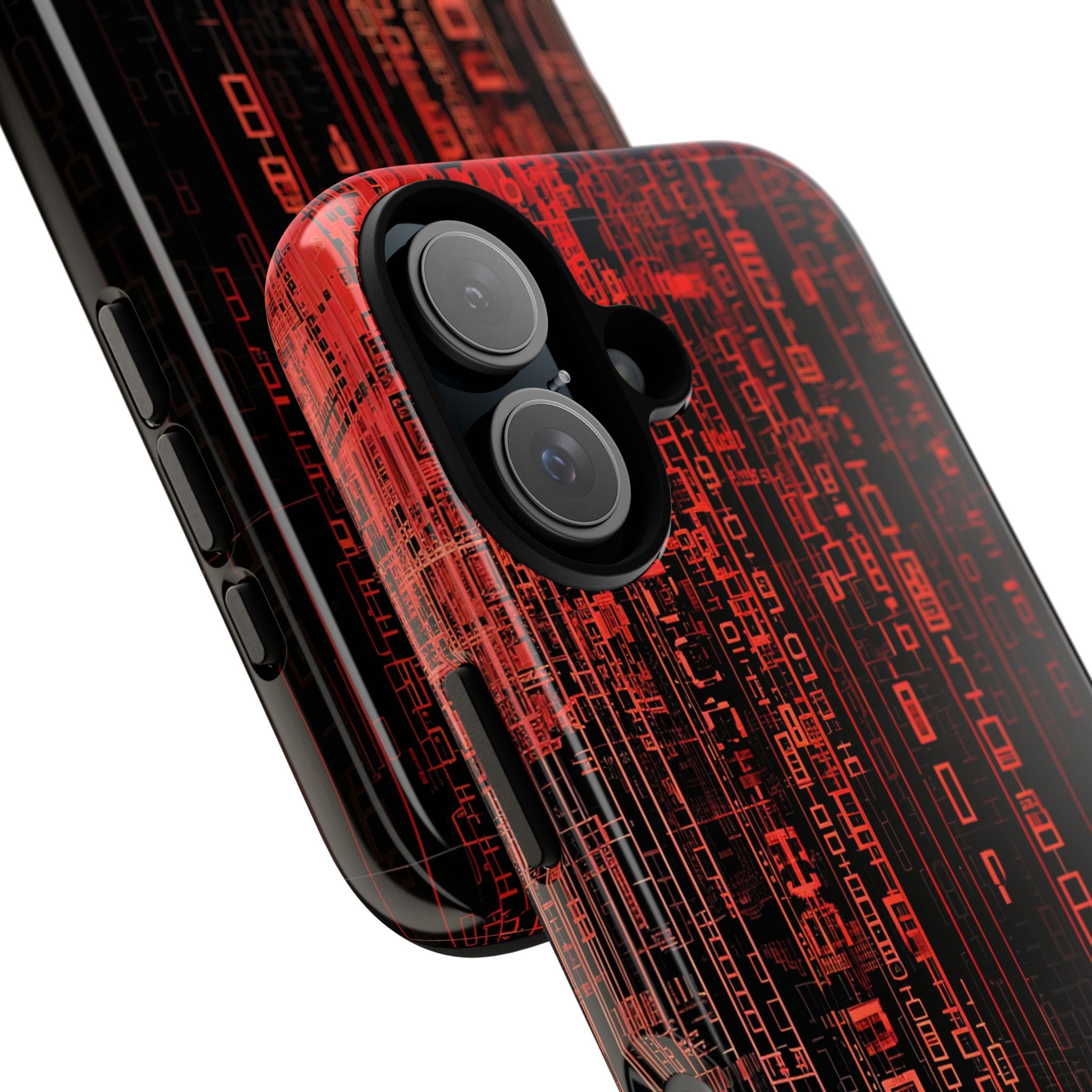 Crimson Glyphs iPhone 16 Hoesje - Tough