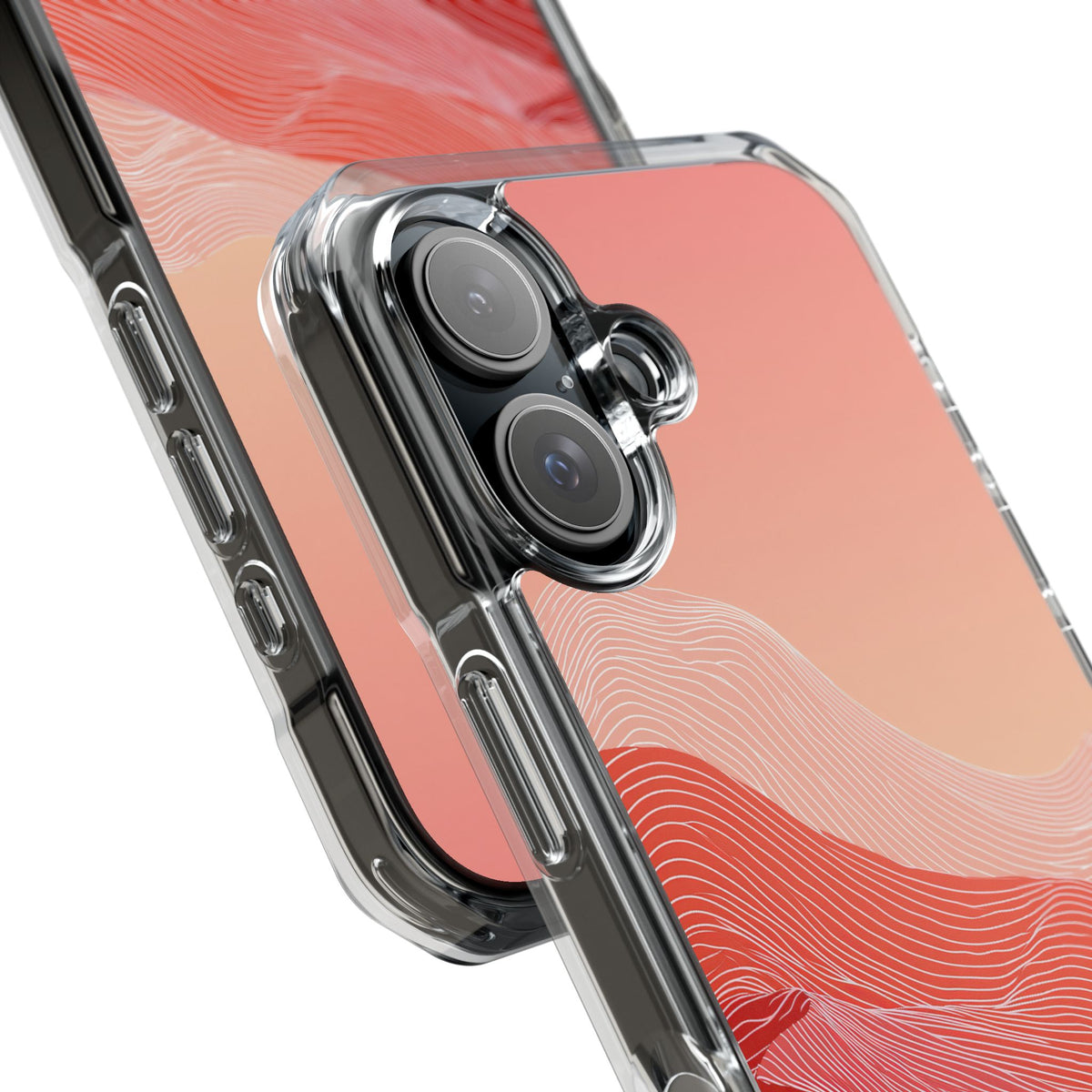Red Impact MagSafe Phone Case for iPhone - Crimson Ridge Contour