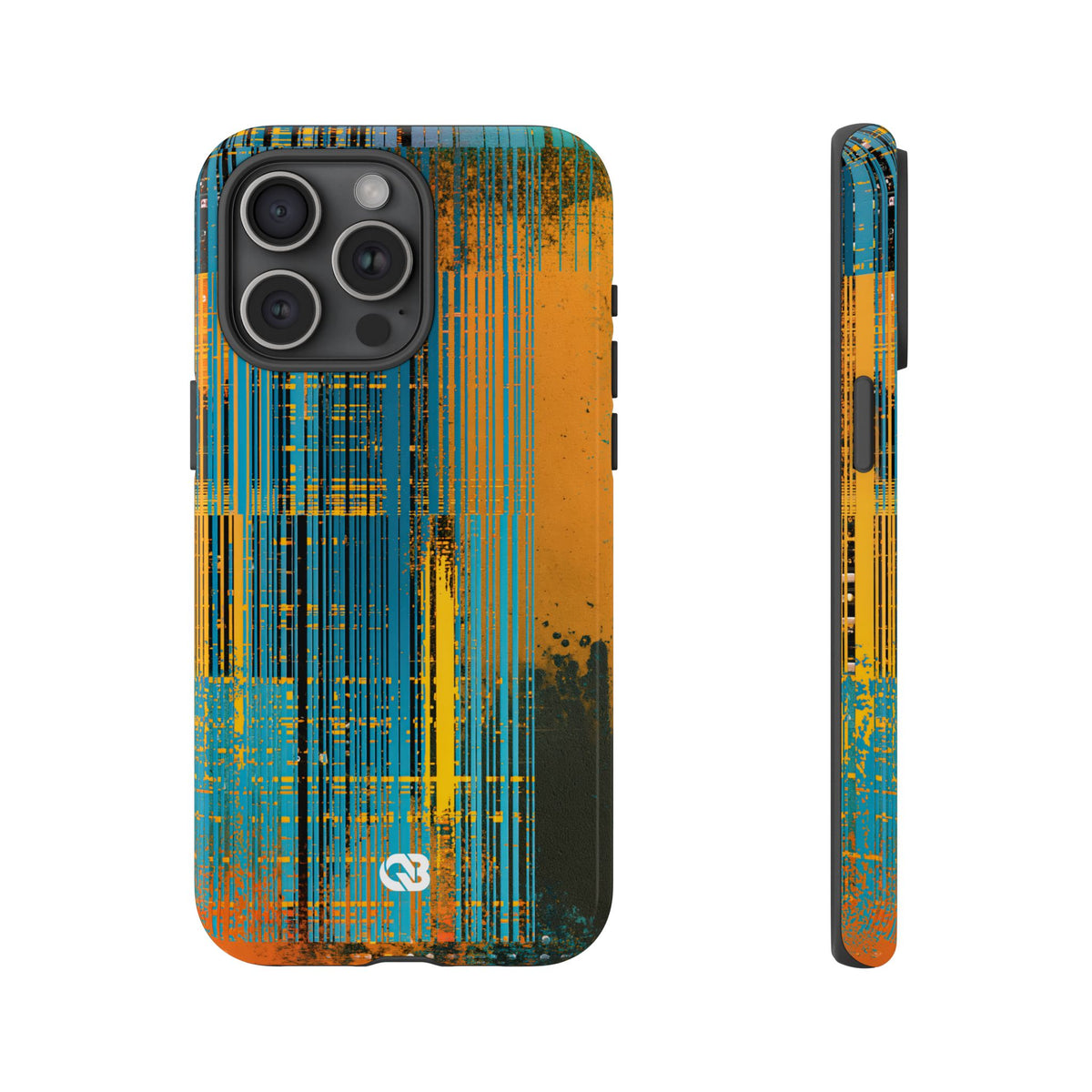 Cyber Glitch Stream · Tough Phone Case for iPhone · Teal