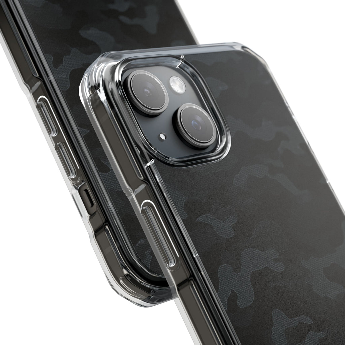Blackout Urban Camo · Clear Impact Magnetic Phone Case for iPhone · Black