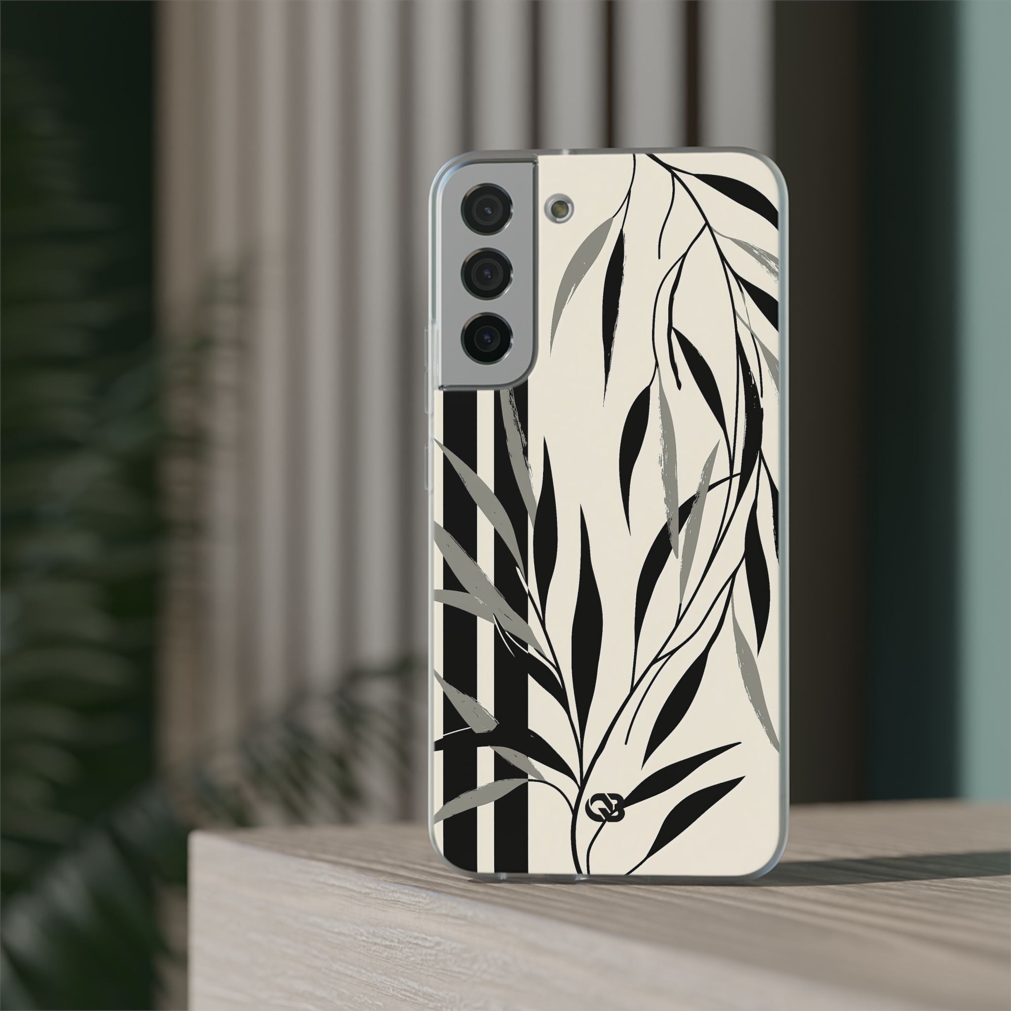 Beige Lite Phone Case for Samsung - Soot Leaf Sketch