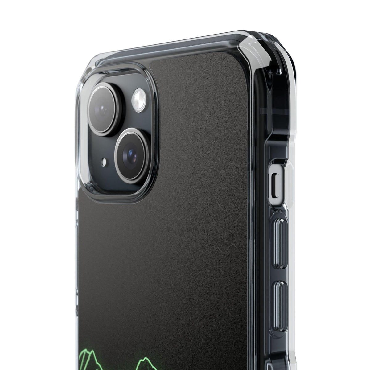 Nordic Mountain Contour · Clear Impact Magnetic Phone Case for iPhone · Black
